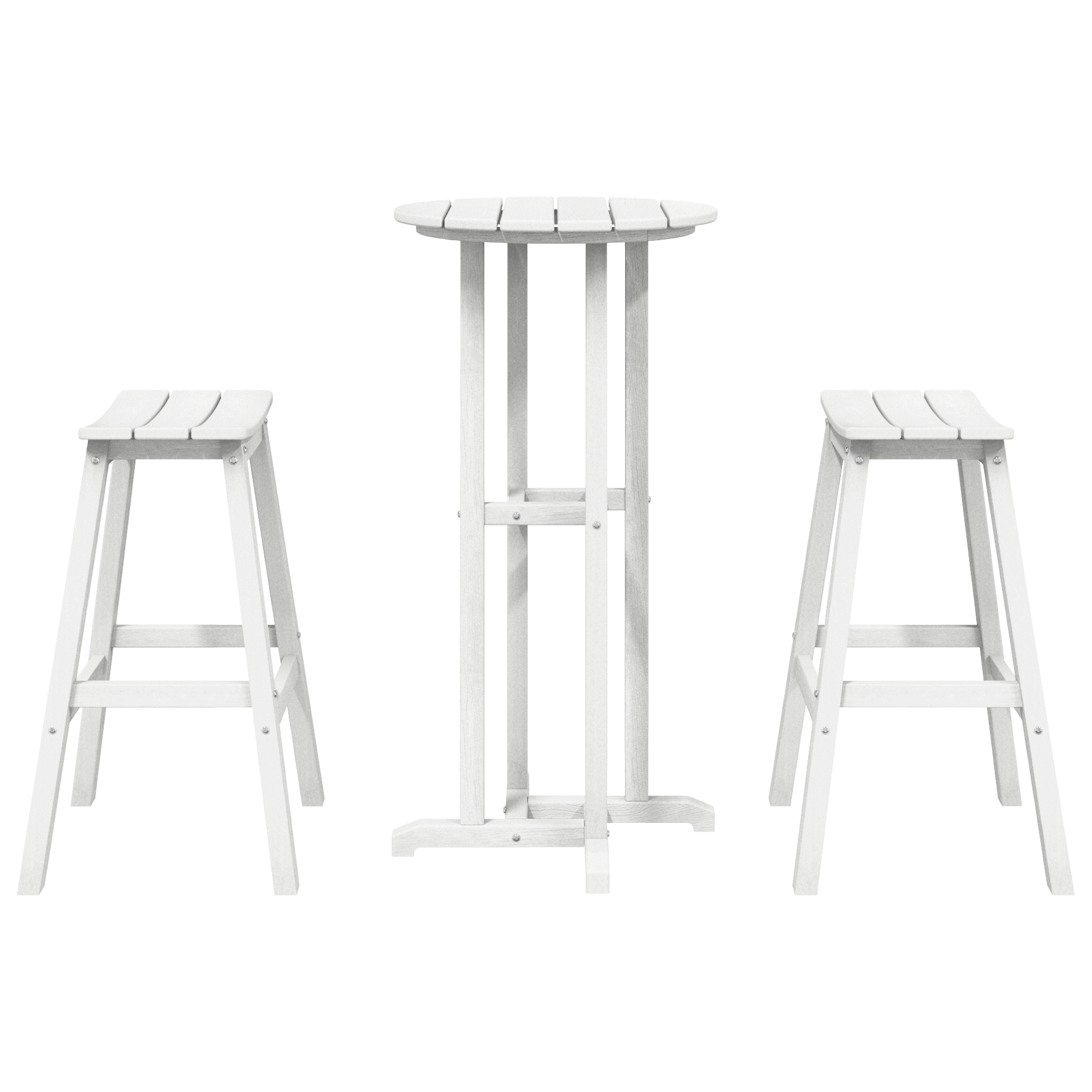 3-delt hagebar-sett hvit HDPE