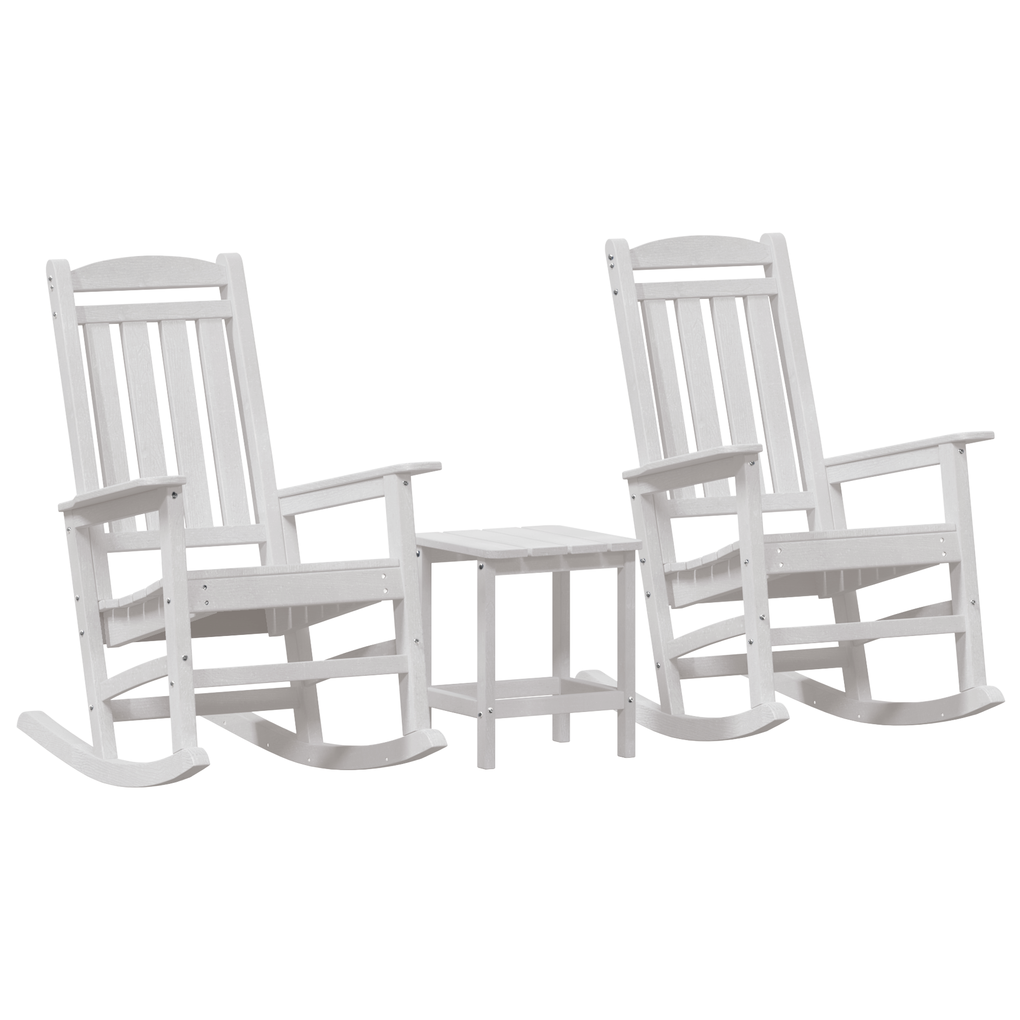 3 deler hage lounge sett Hvit HDPE