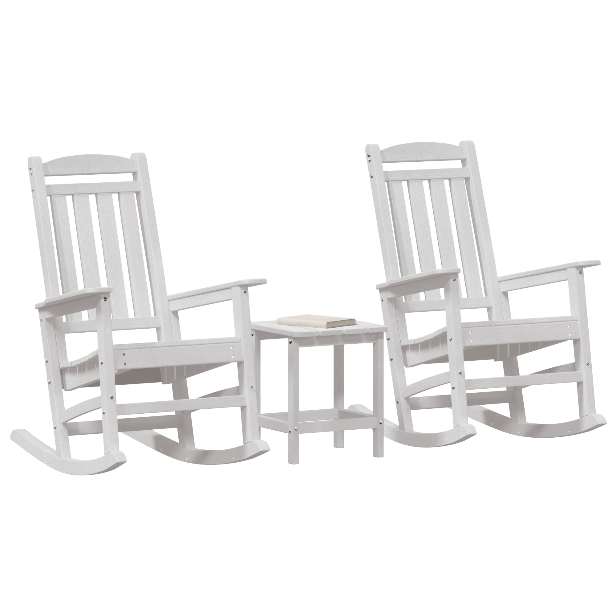 3 deler hage lounge sett Hvit HDPE