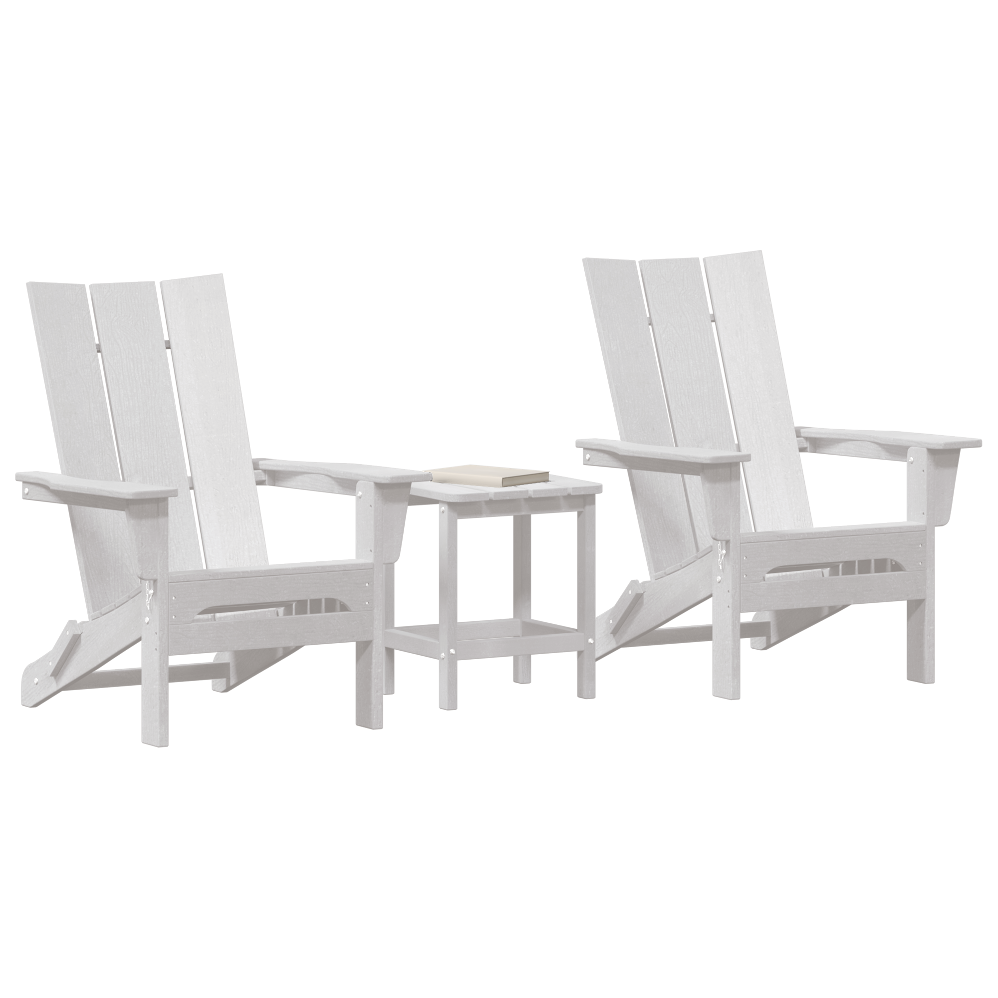 3-delt hage lounge sett Hvit HDPE