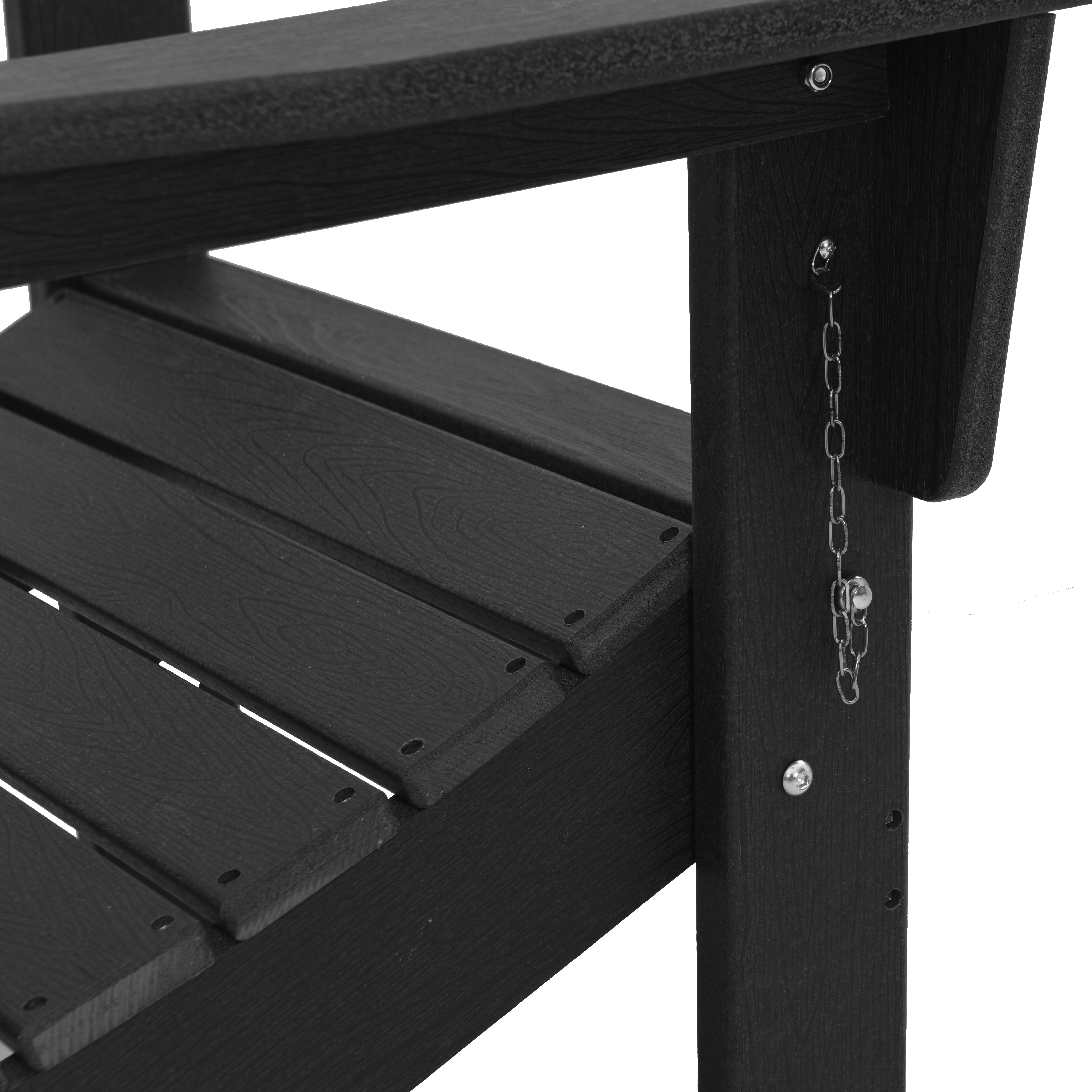 3-delt hage lounge sett svart HDPE