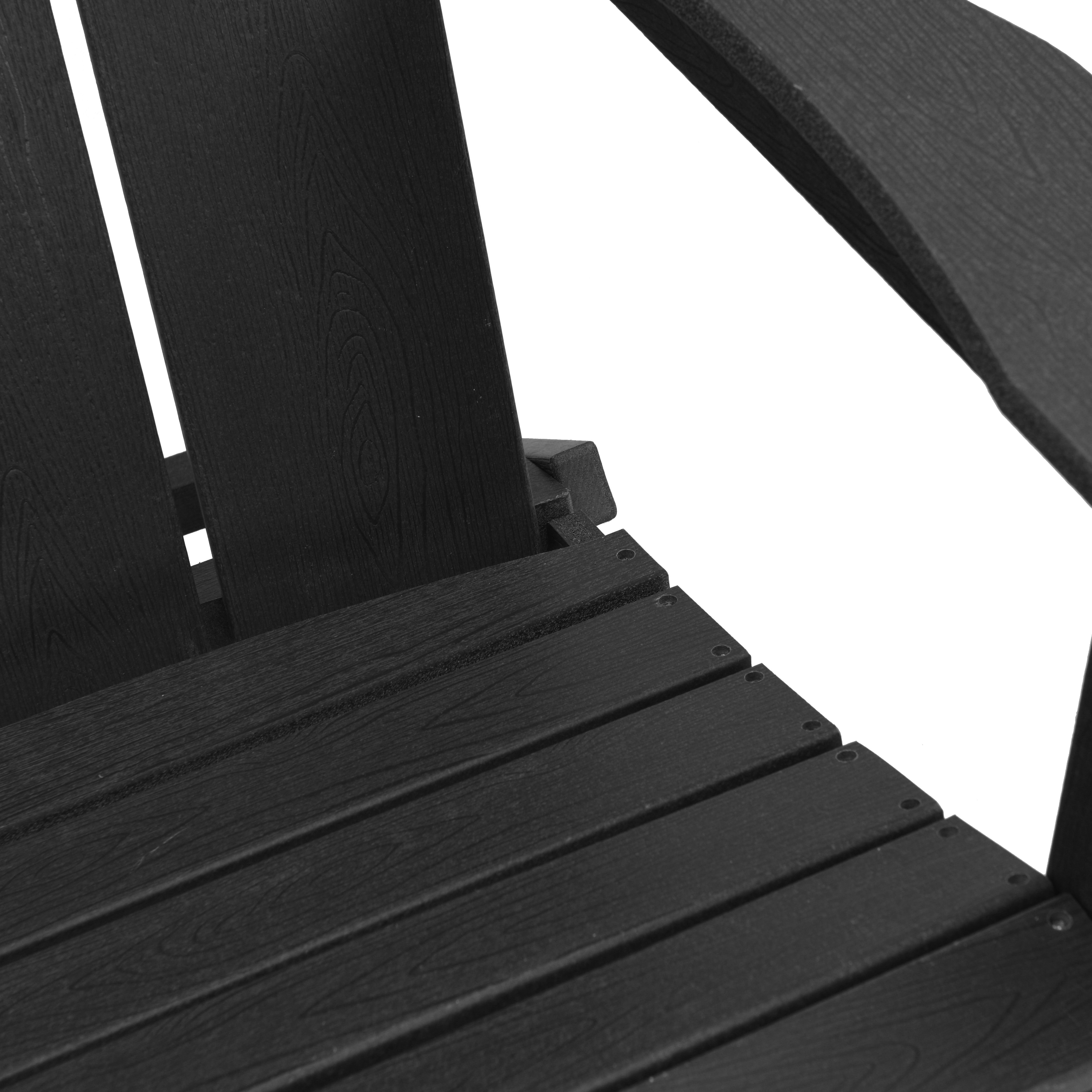 3-delt hage lounge sett svart HDPE