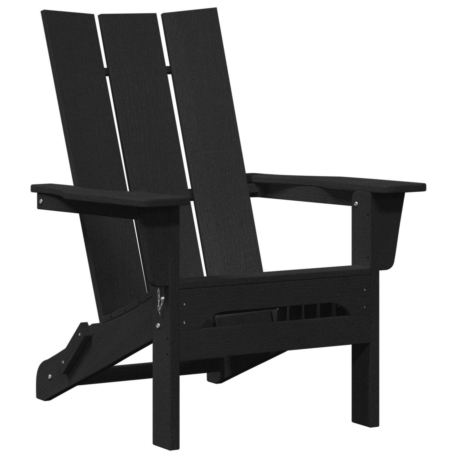3-delt hage lounge sett svart HDPE