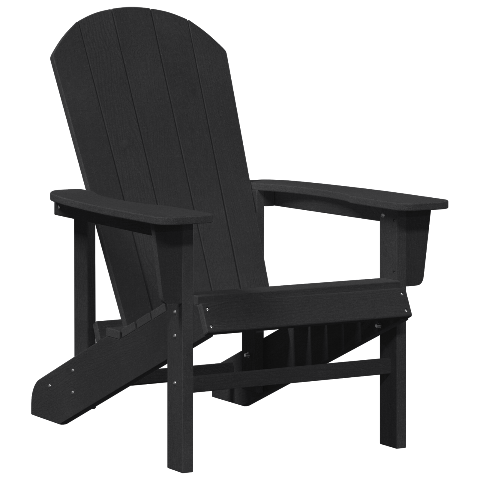 3-delt hage lounge-sett svart HDPE