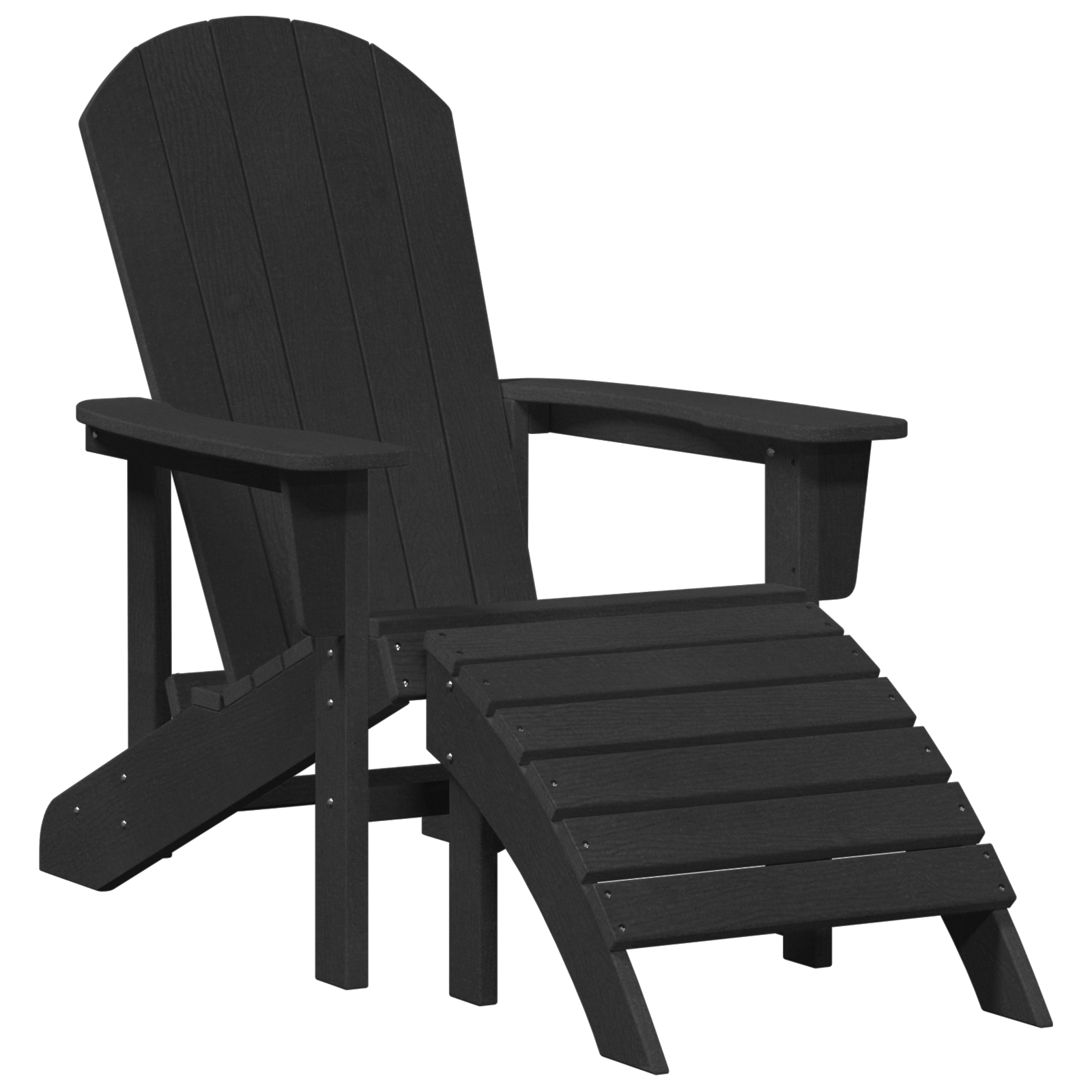 3 Delt Hage Lounge Sett Svart HDPE