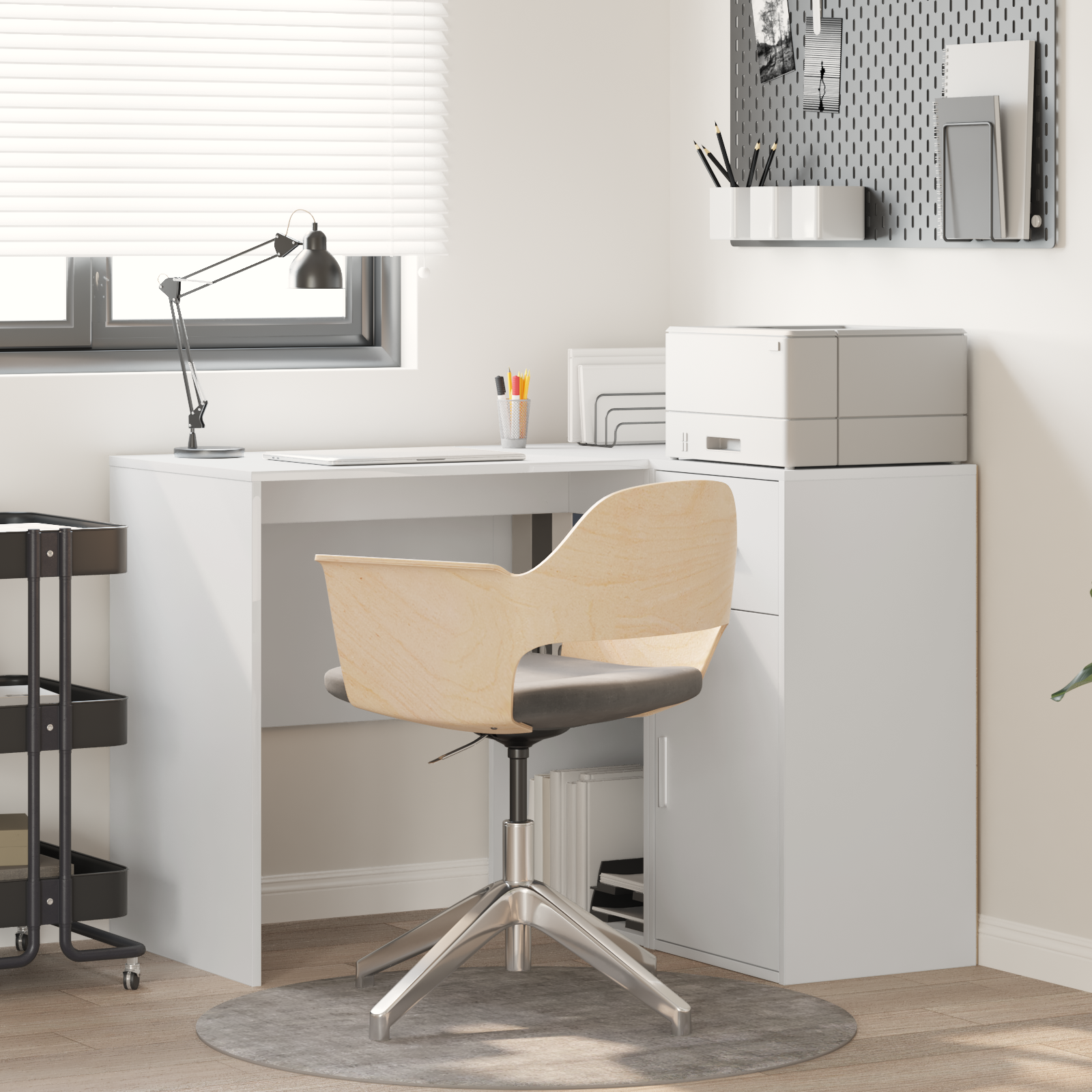 Hjørneskrivebord Hvit 102x88x75 cm Konstruert Tre