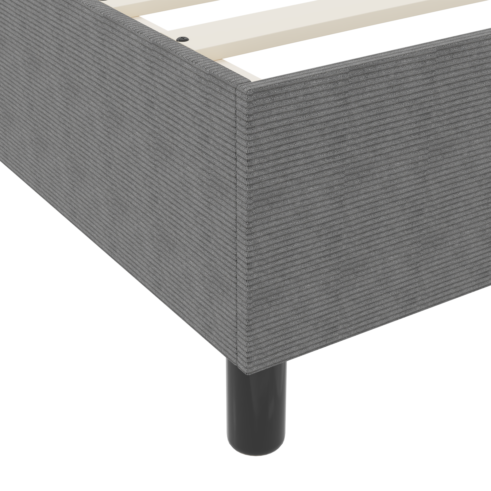Box Spring Seng Lys Grå 160x200 cm Corduroy Stoff