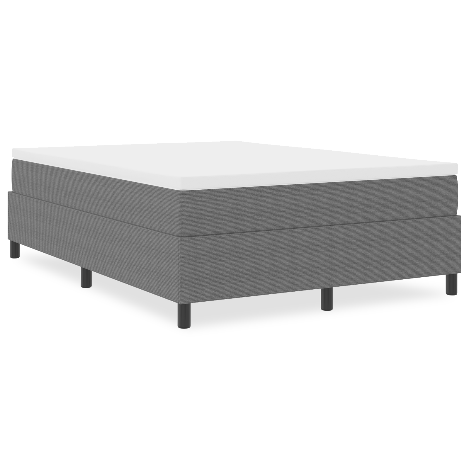 Box Spring Seng Lys Grå 160x200 cm Corduroy Stoff