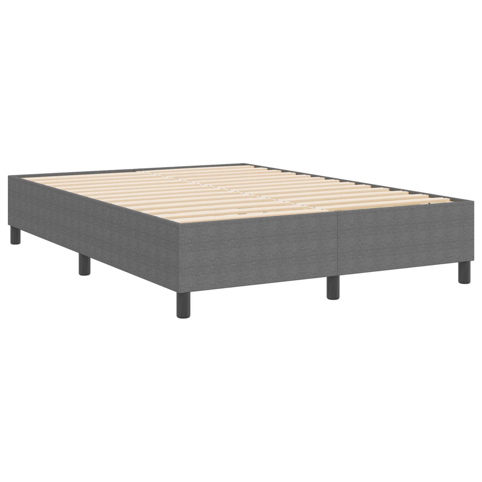 Box Spring Seng Lys Grå 160x200 cm Corduroy Stoff