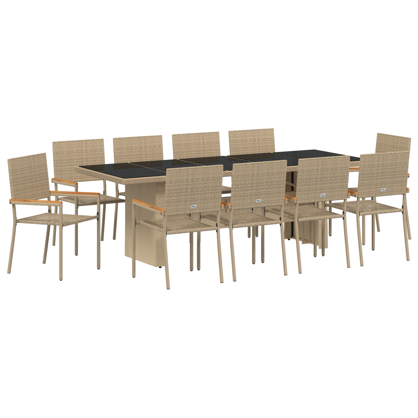 11-dels Hagemøbelsett Beige Poly Rattan