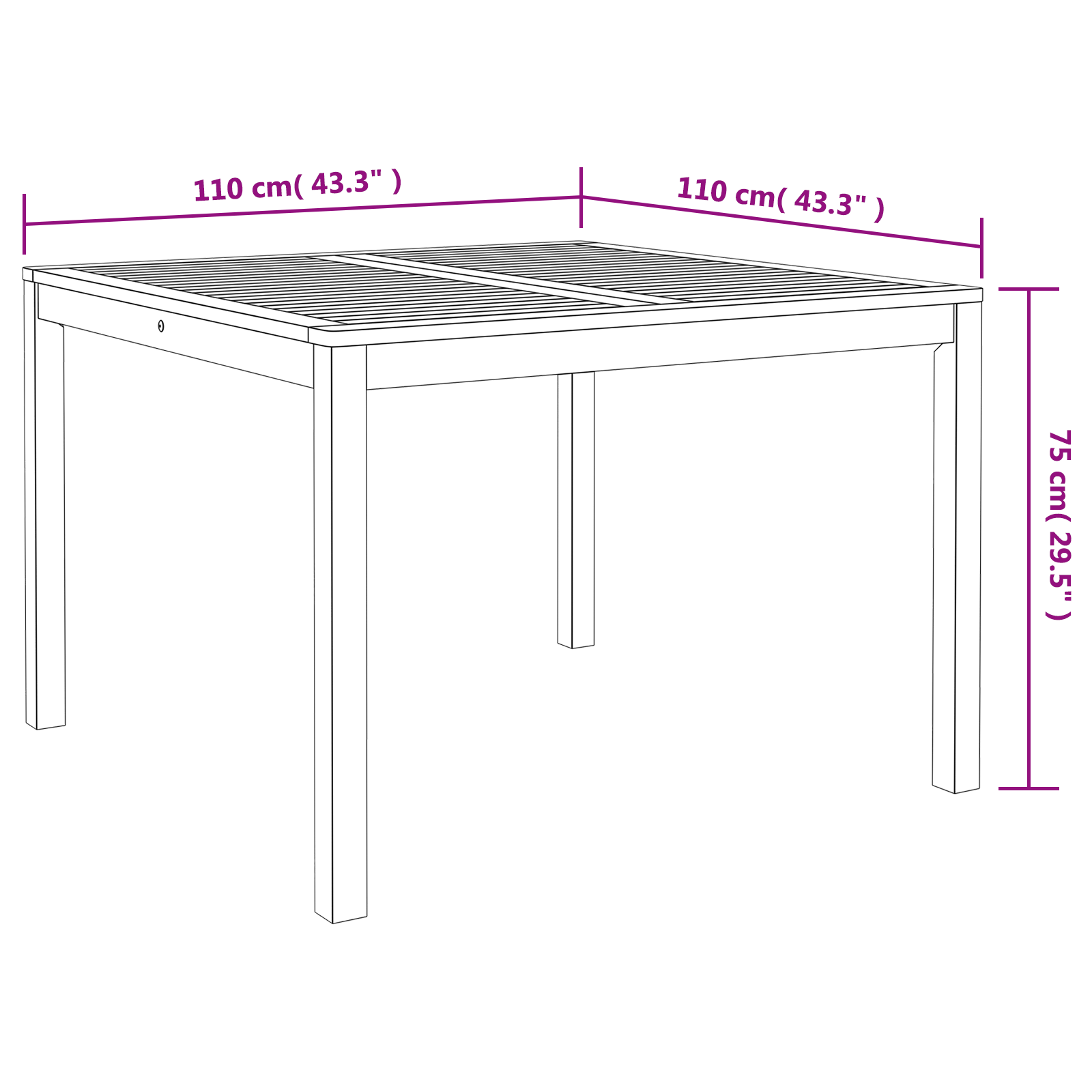 3-delers Hage Spisebordsett Beige Akasietre