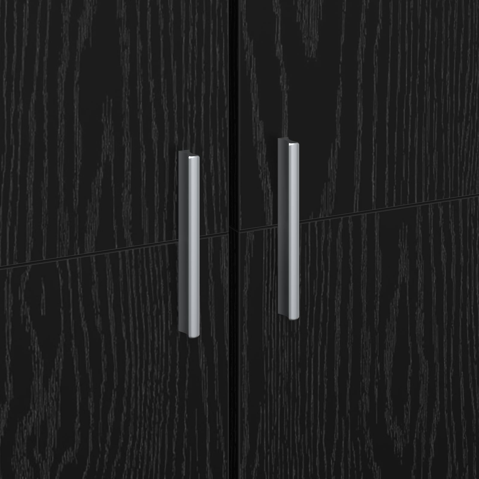 Høyskap Svart Eik 80x35x180 cm Konstruert tre
