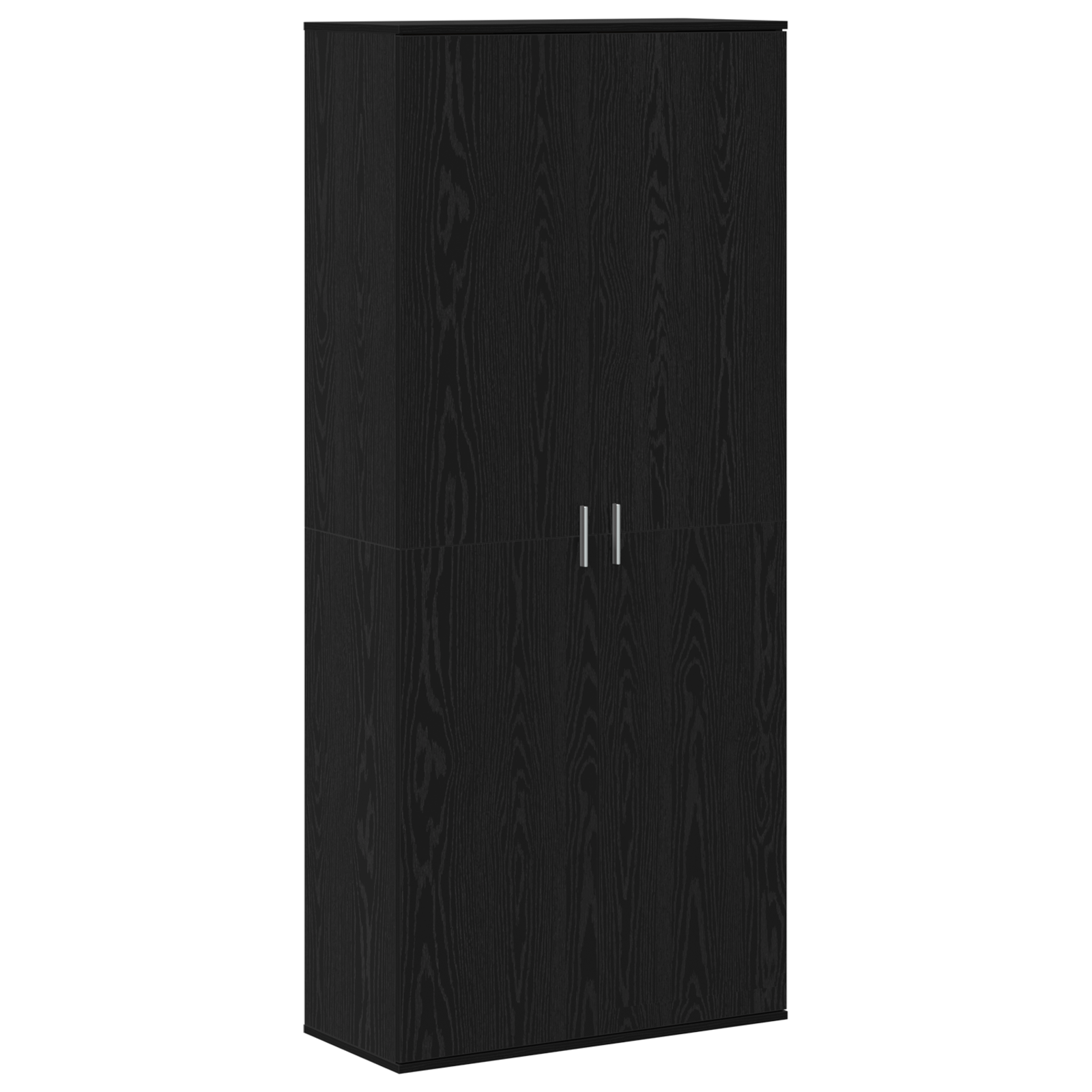 Høyskap Svart Eik 80x35x180 cm Konstruert tre