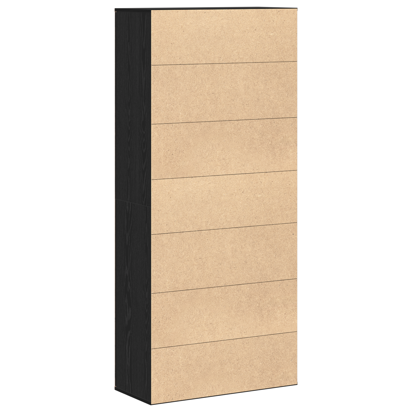 Høyskap Svart Eik 80x35x180 cm Konstruert tre