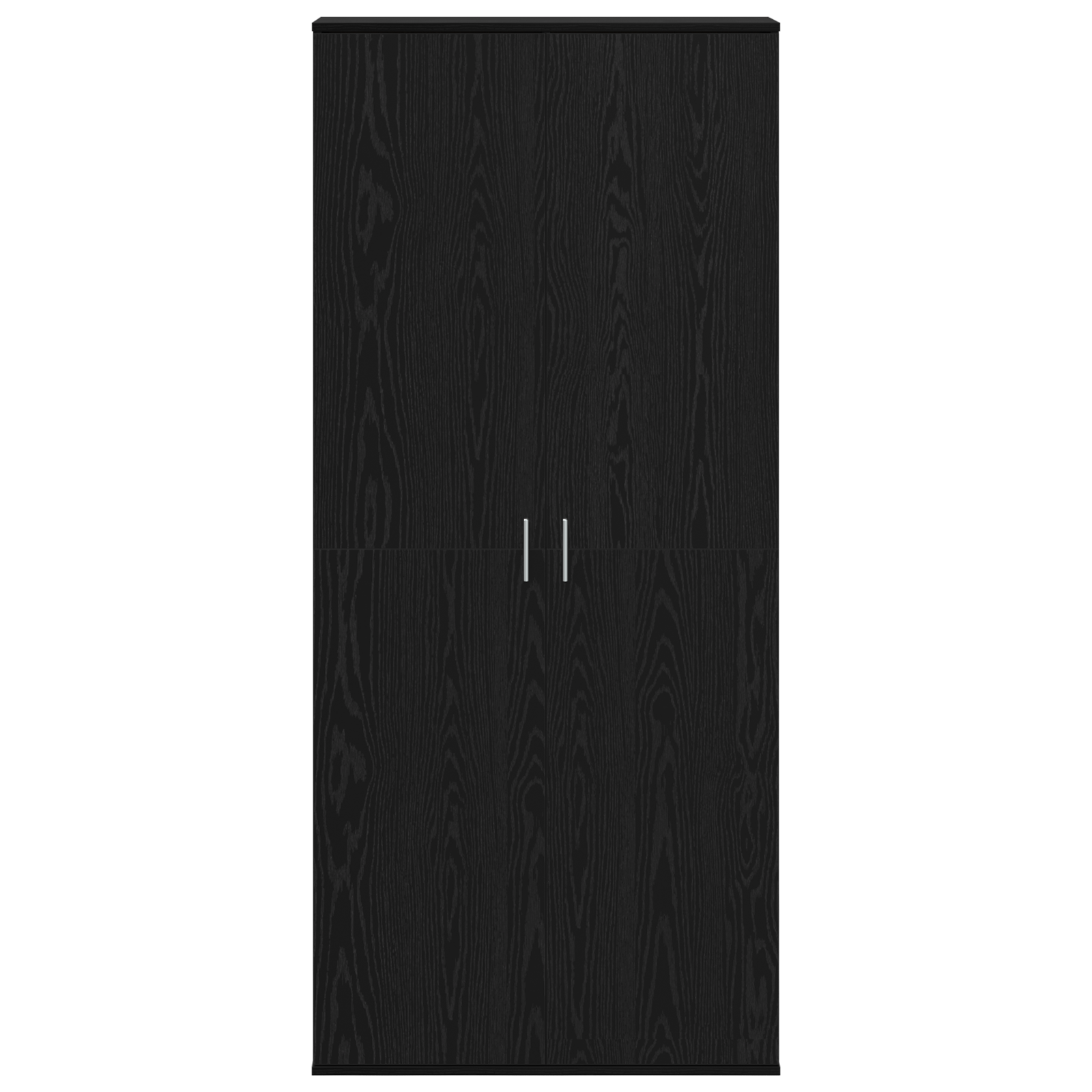 Høyskap Svart Eik 80x35x180 cm Konstruert tre