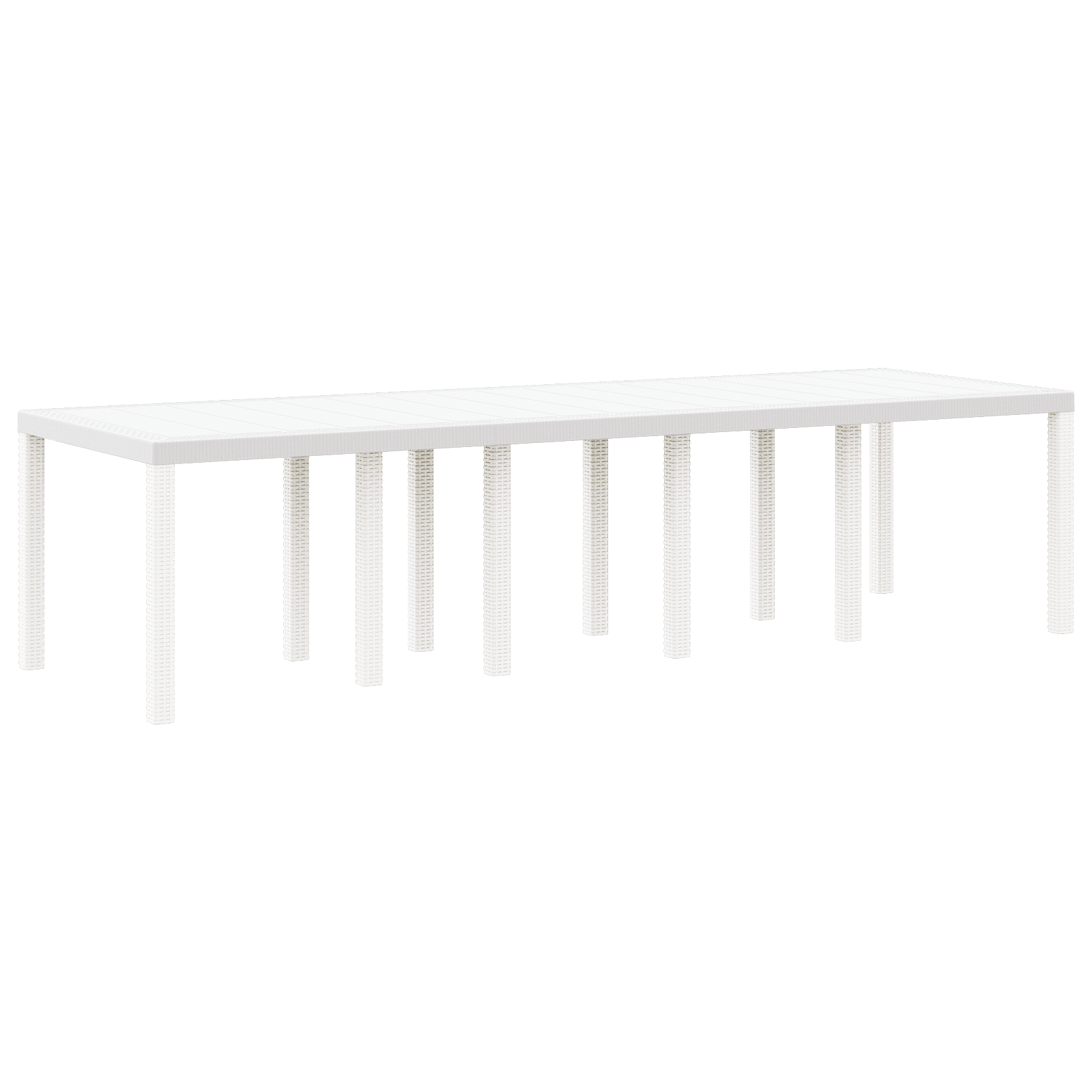 Hagebord Hvit 300x100x73 cm Poly Rattan