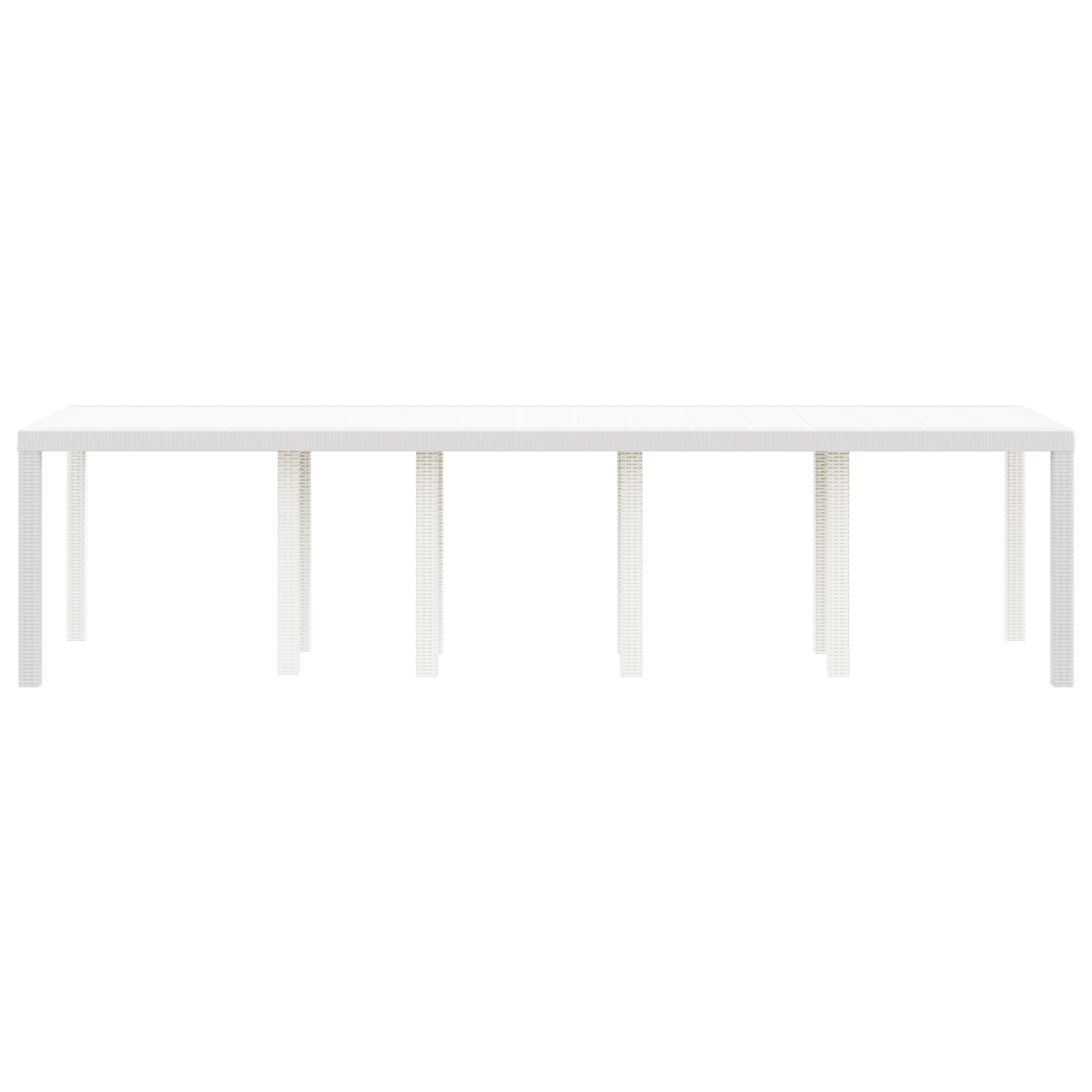 Hagebord Hvit 300x100x73 cm Poly Rattan