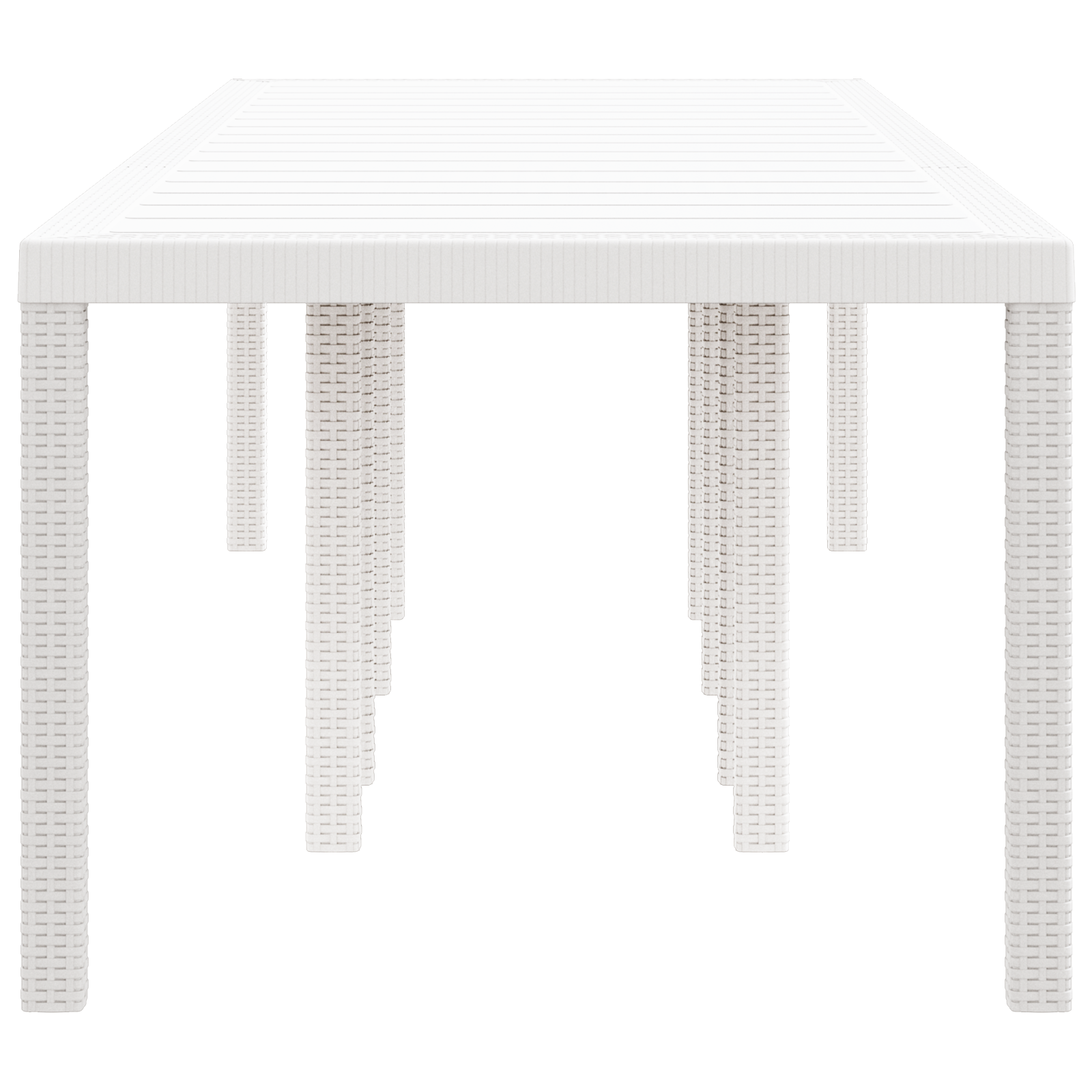 Hagebord Hvit 300x100x73 cm Poly Rattan