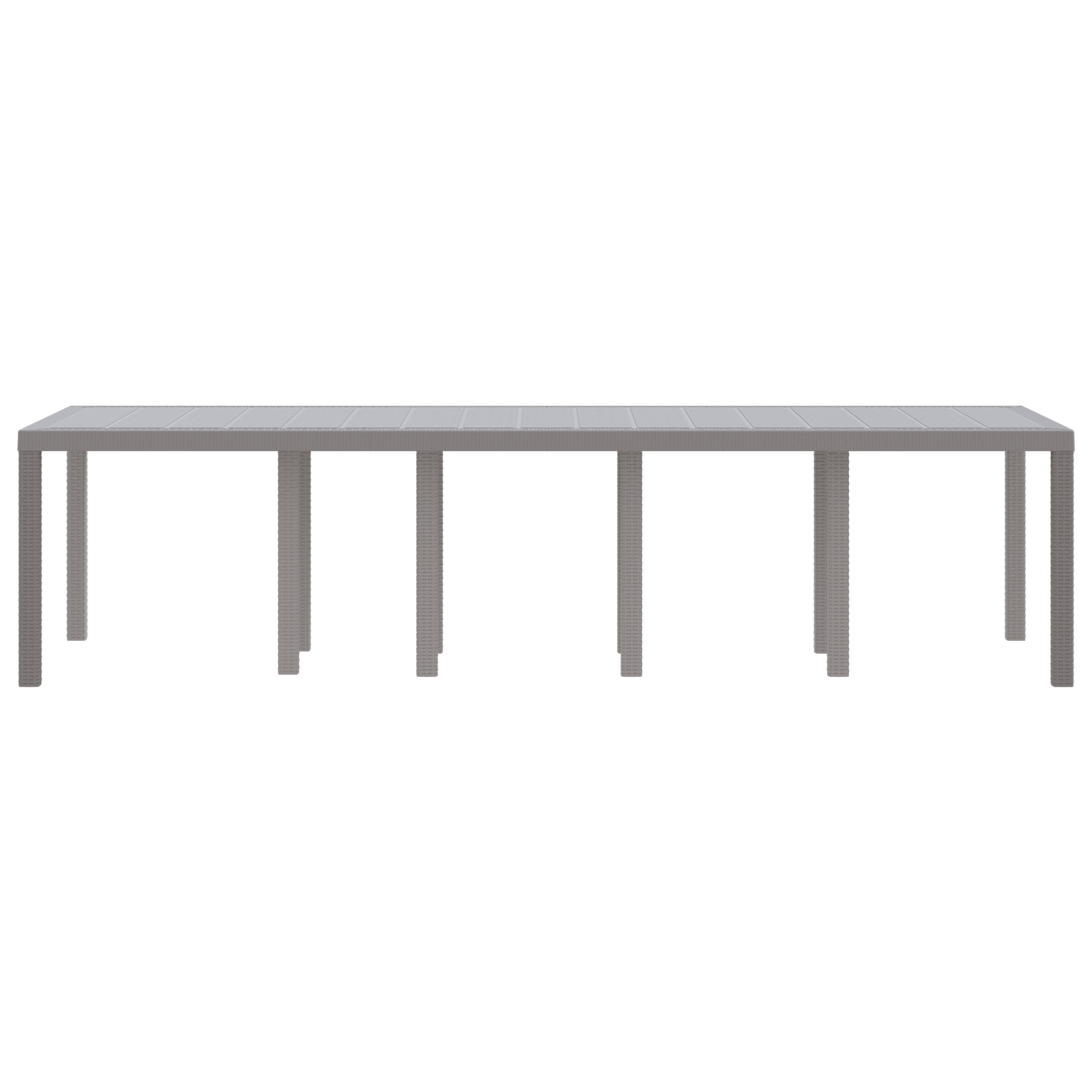 Hagebord Lysegrå 300x100x73 cm Poly Rattan