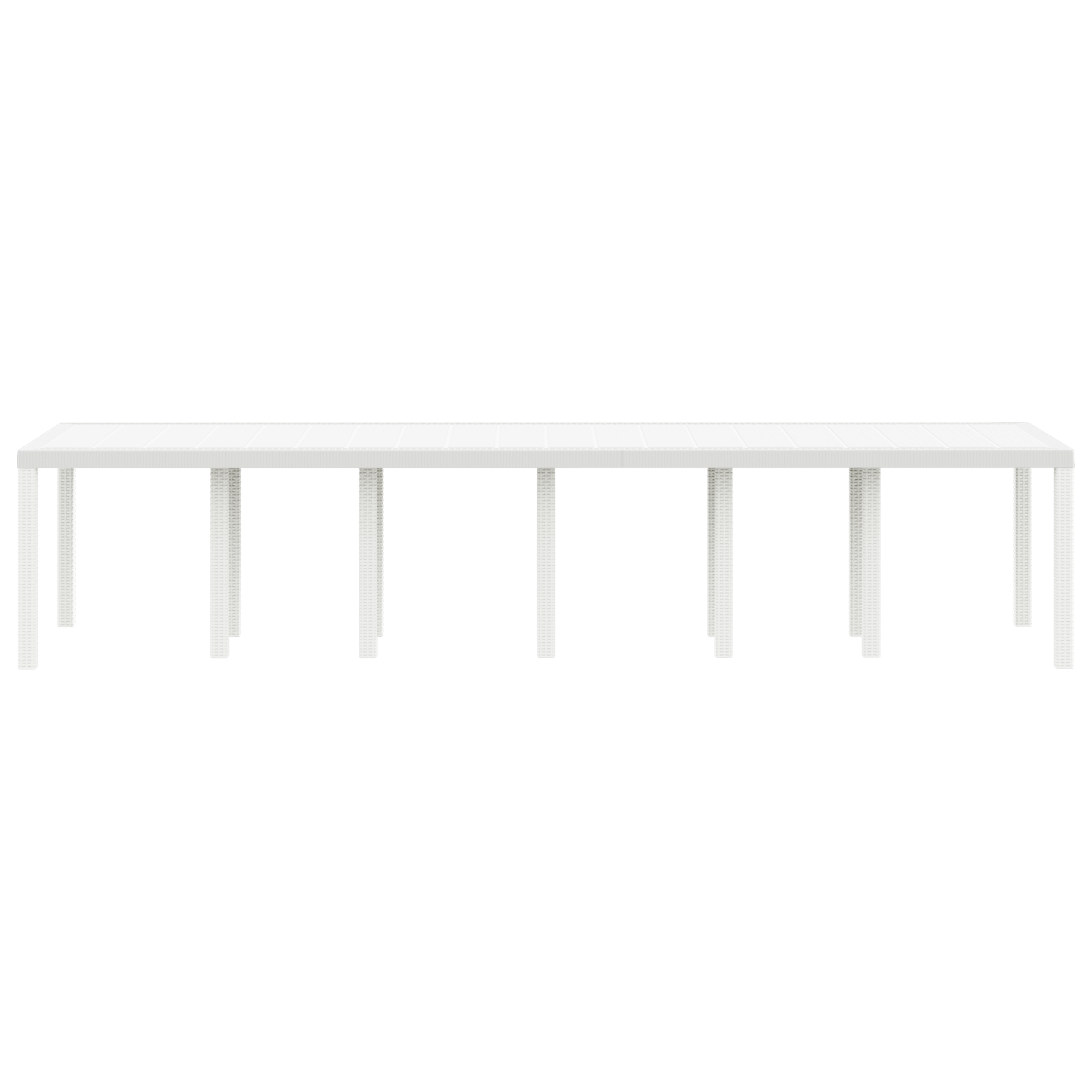 Hagebord Hvit 350x100x73 cm Poly Rattan