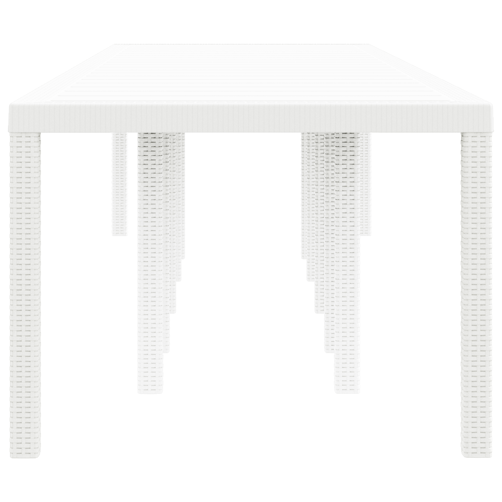 Hagebord Hvit 350x100x73 cm Poly Rattan