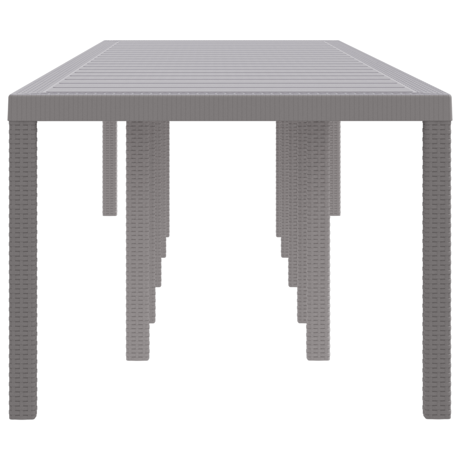Hagebord Lysegrå 350x100x73 cm Poly Rattan