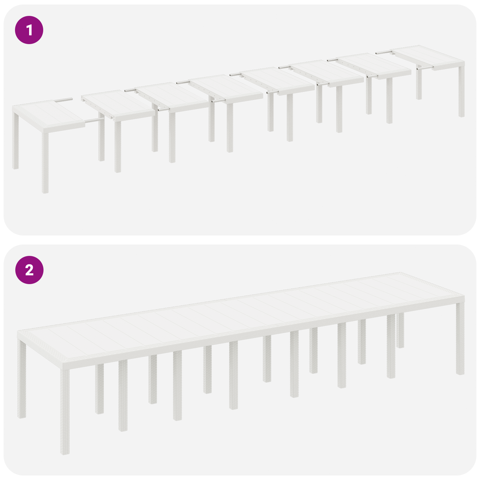 17 Deler Hage Spisestue Set med Puter Hvit Poly Rattan