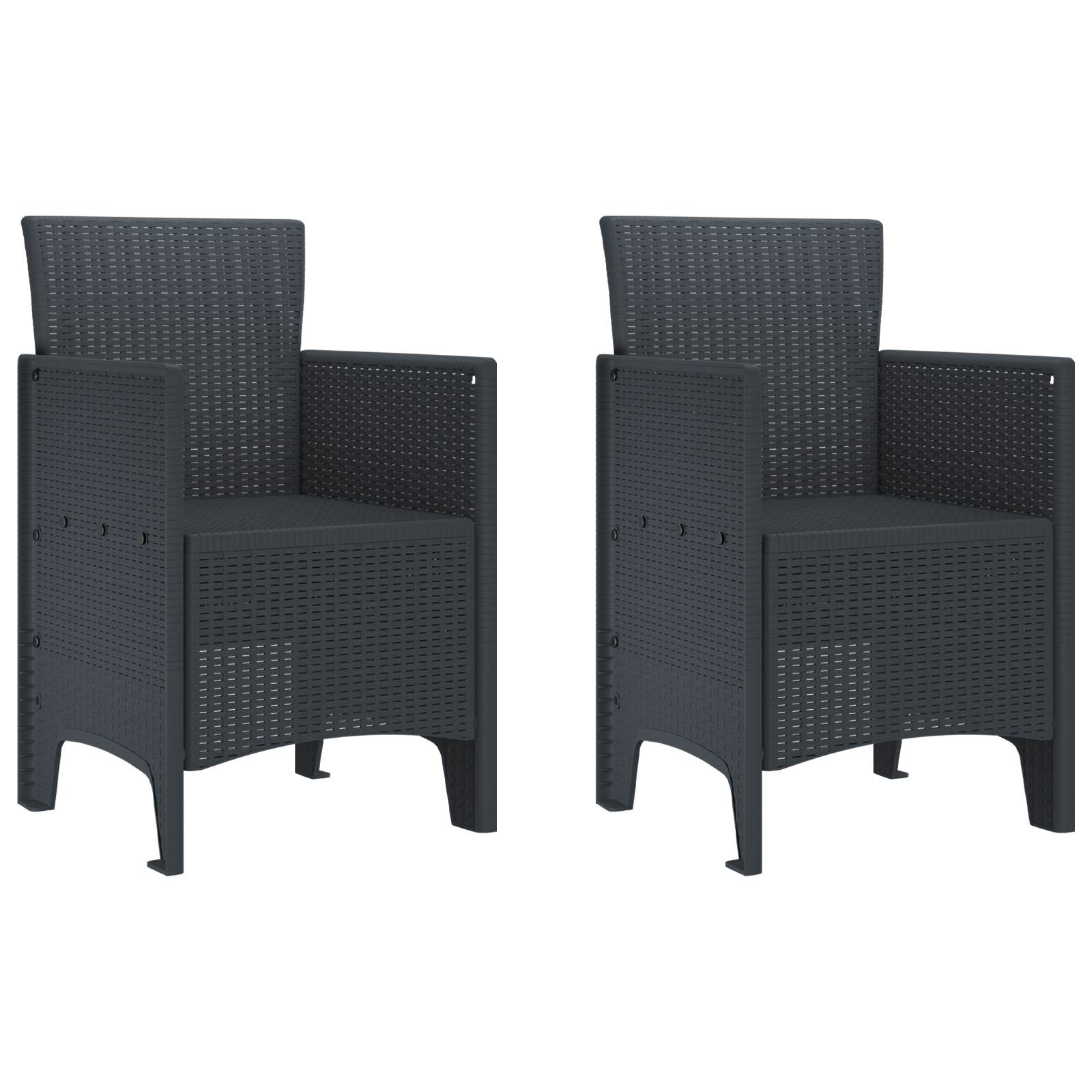 3-delt hagemøbelsett i anthracite poly rattan