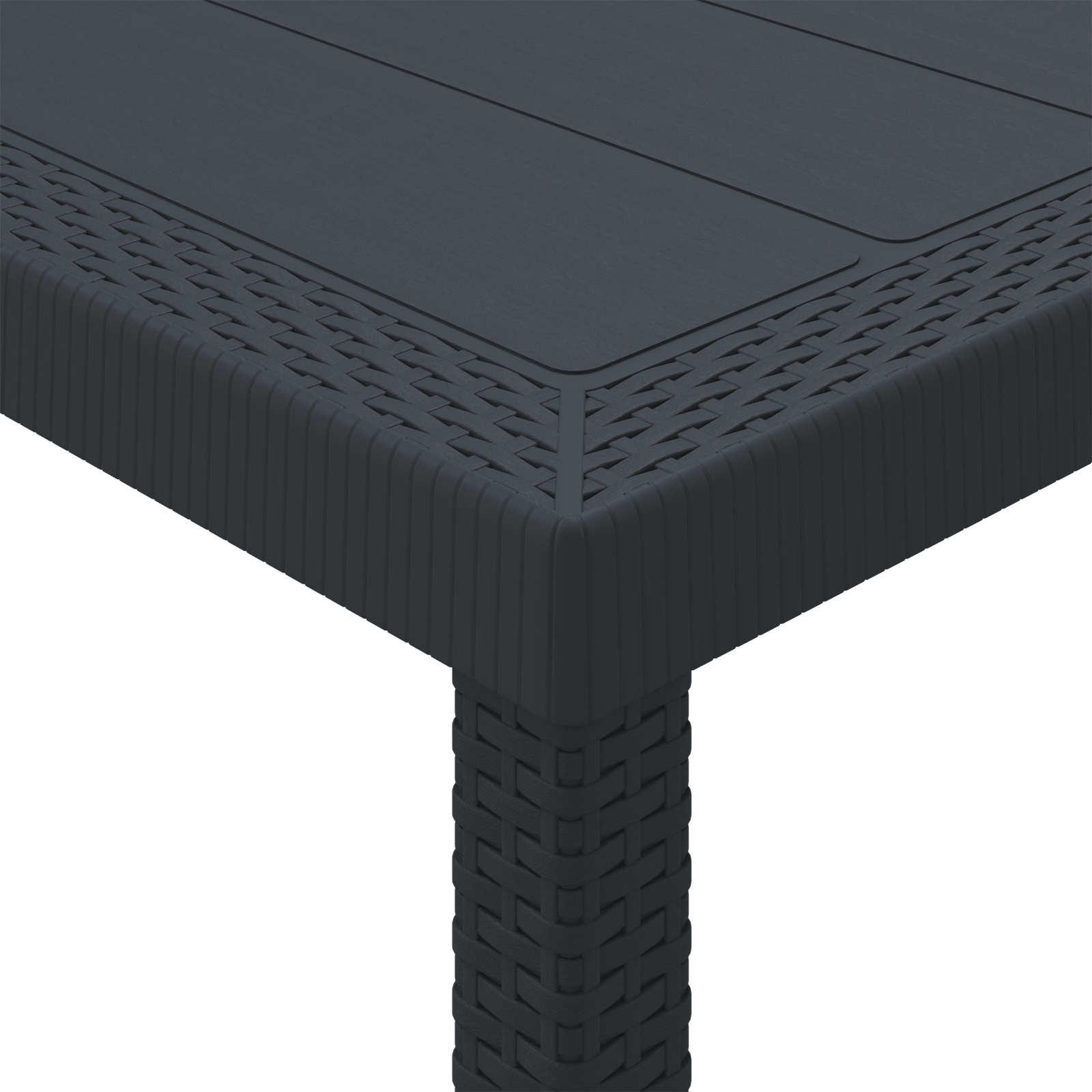 3 Delt Hage Spisegruppe med Puter Anthracite Poly Rattan