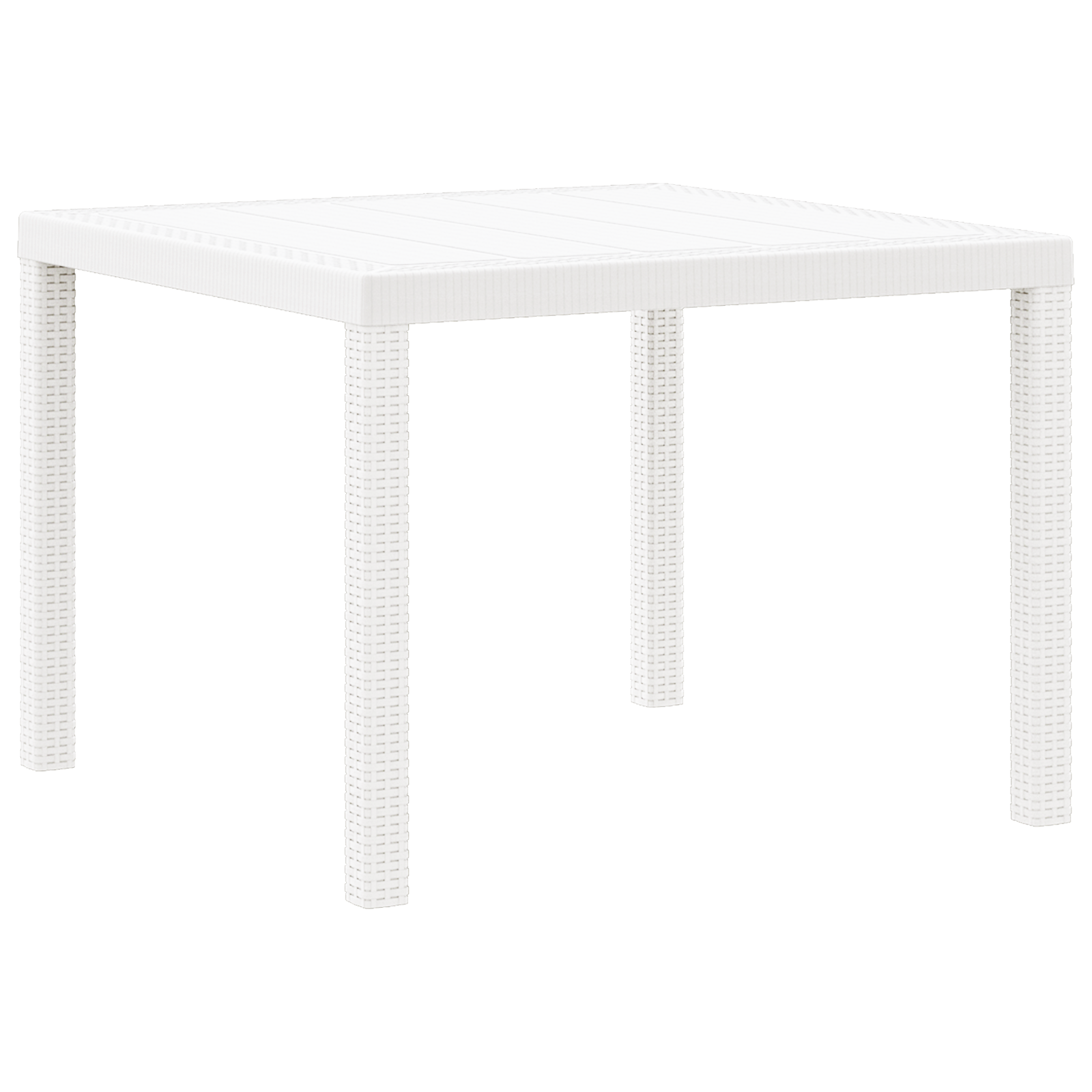 3 Delt Hage Spisebord med Puter Hvit Poly Rattan