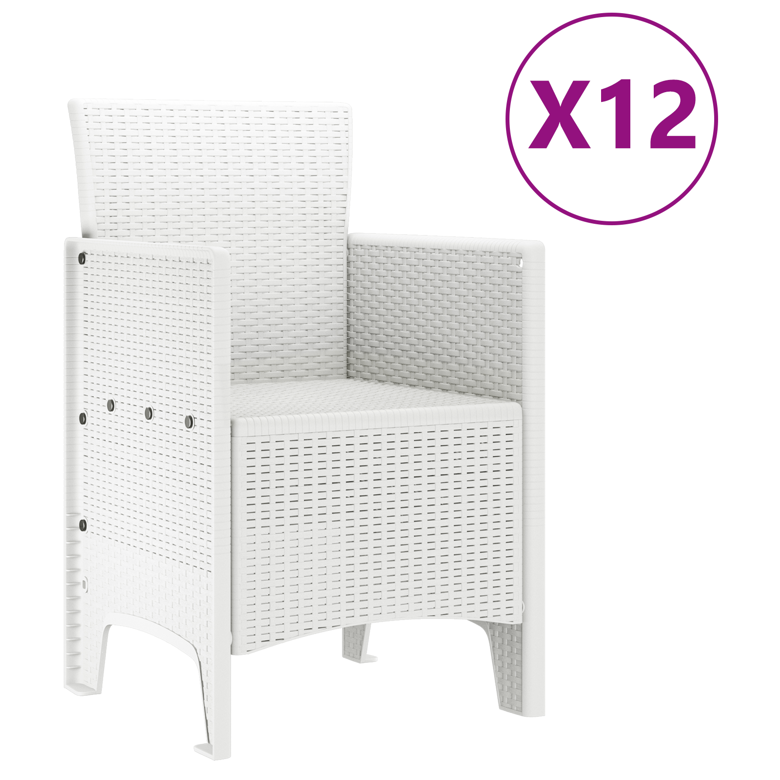 13 Delt Hage Spisegruppe Hvit Poly Rattan