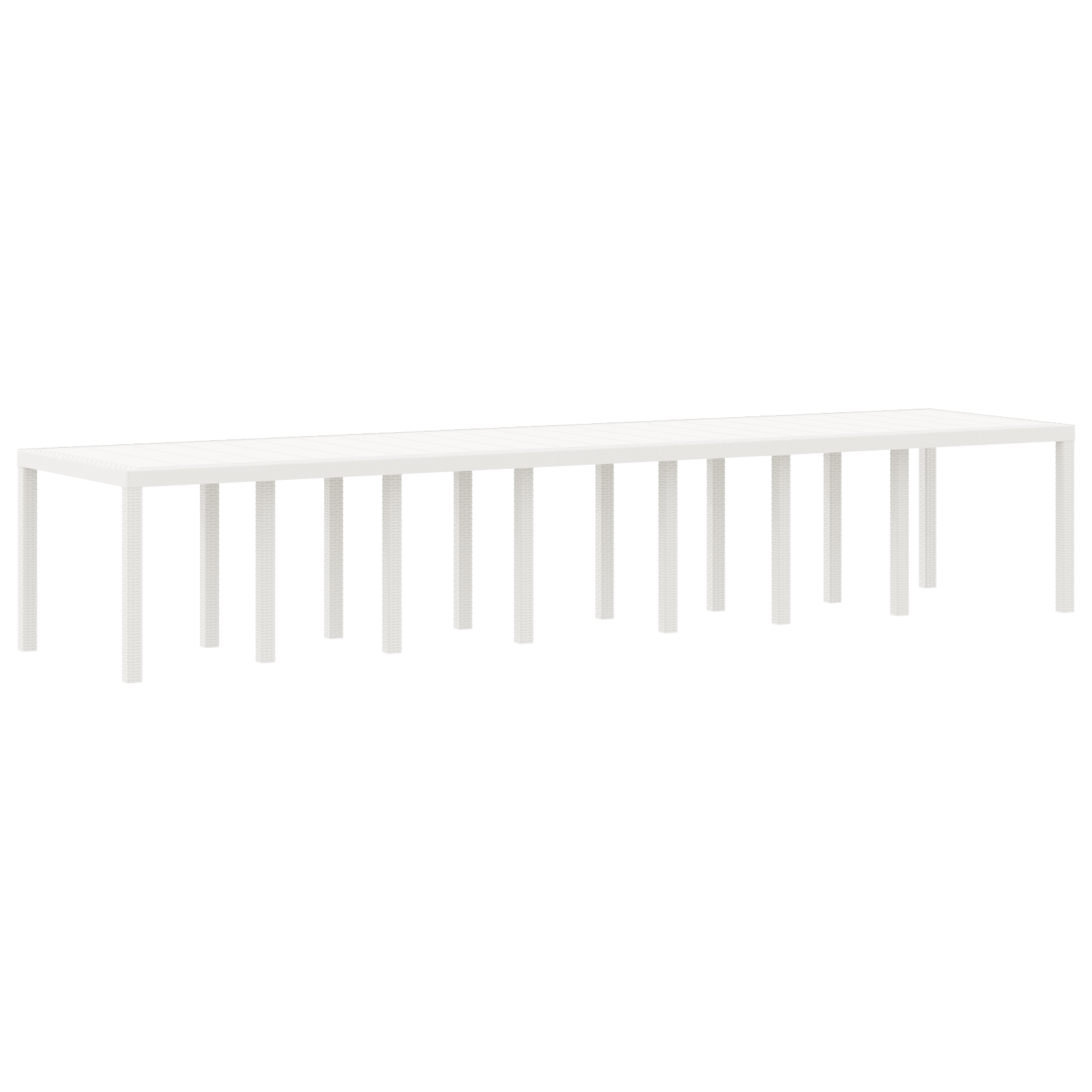 15 Deler Hage Spisesett Hvit Poly Rattan