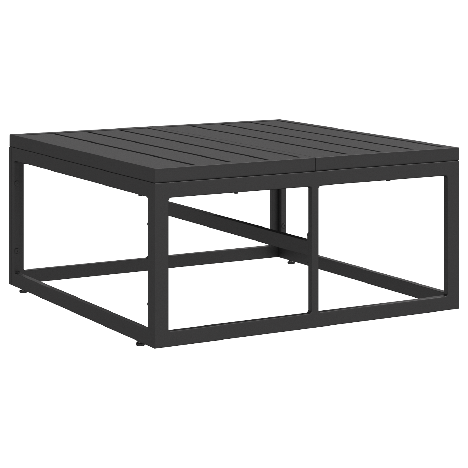 Hagesofa Set med pute med pute 3 pcs Svart 70 x 70 x 32 cm Aluminium
