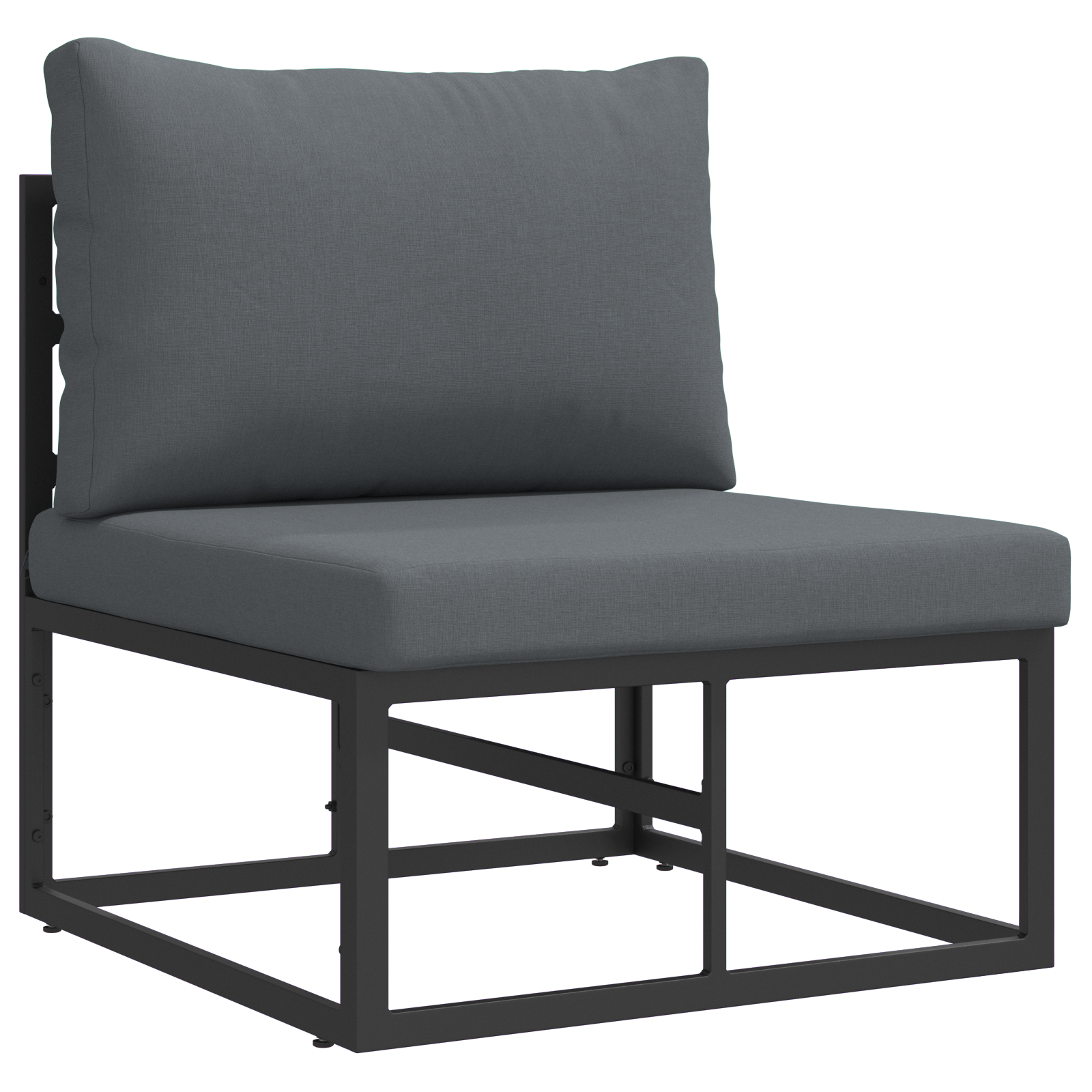 Hagesofa Set 4 pcs Svart 211,5 x 141,5 x 71 cm Aluminium