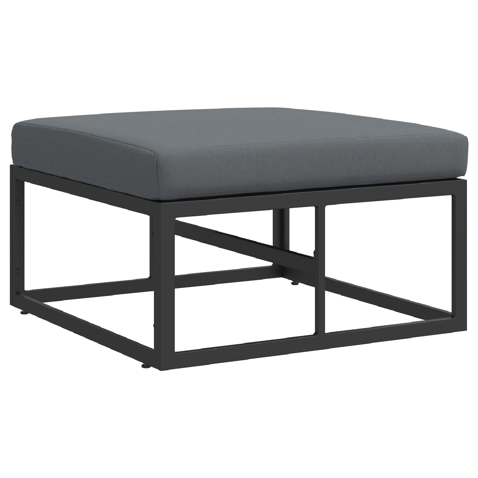 Hagesofa Set med pute med pute 6 pcs Svart 70 x 70 x 32 cm Aluminium