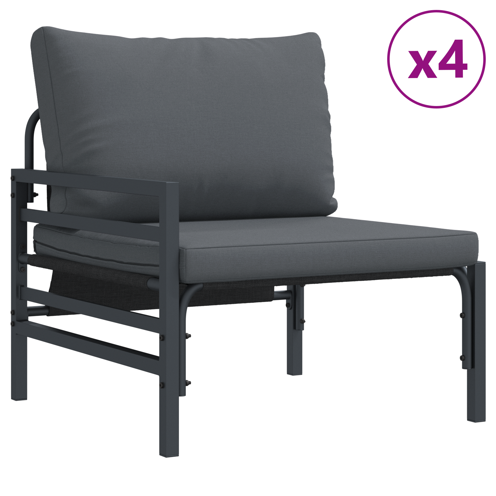 Hagesofa Set med pute med pute 7 pcs Antrasittgrå 70 x 70,5 x 31,5 cm