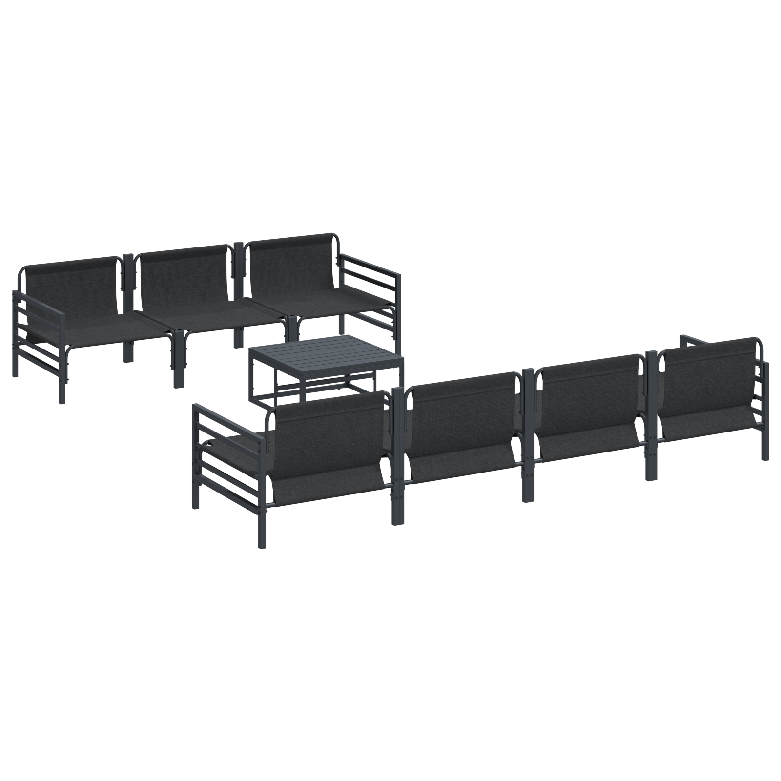Hagesofa Set med pute med pute 8 pcs Antrasittgrå 70 x 70.5 x 31.5 cm