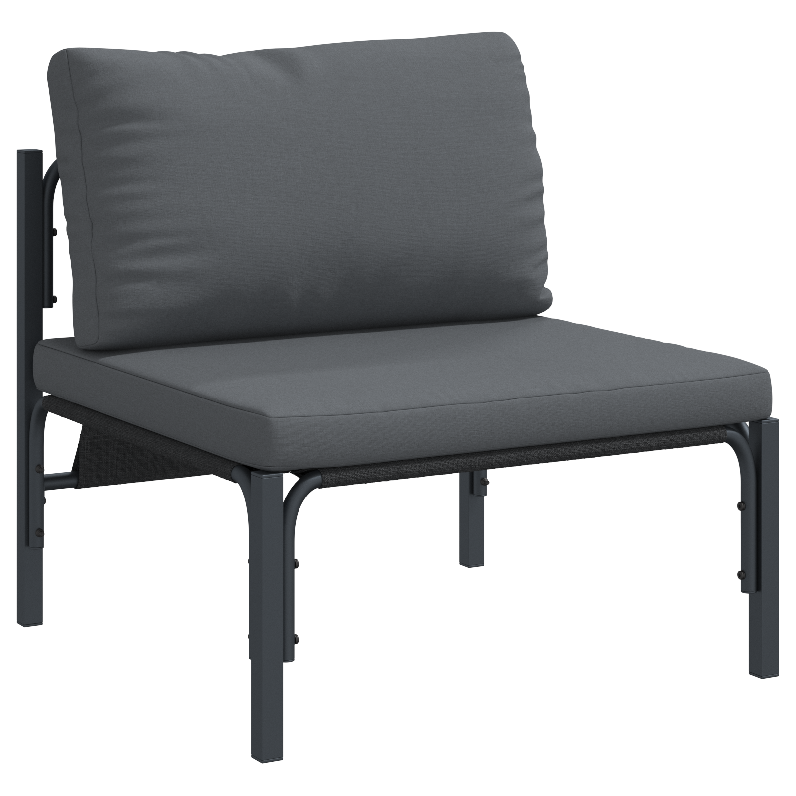 Hagesofa Set 4 pcs Antrasitt Stål