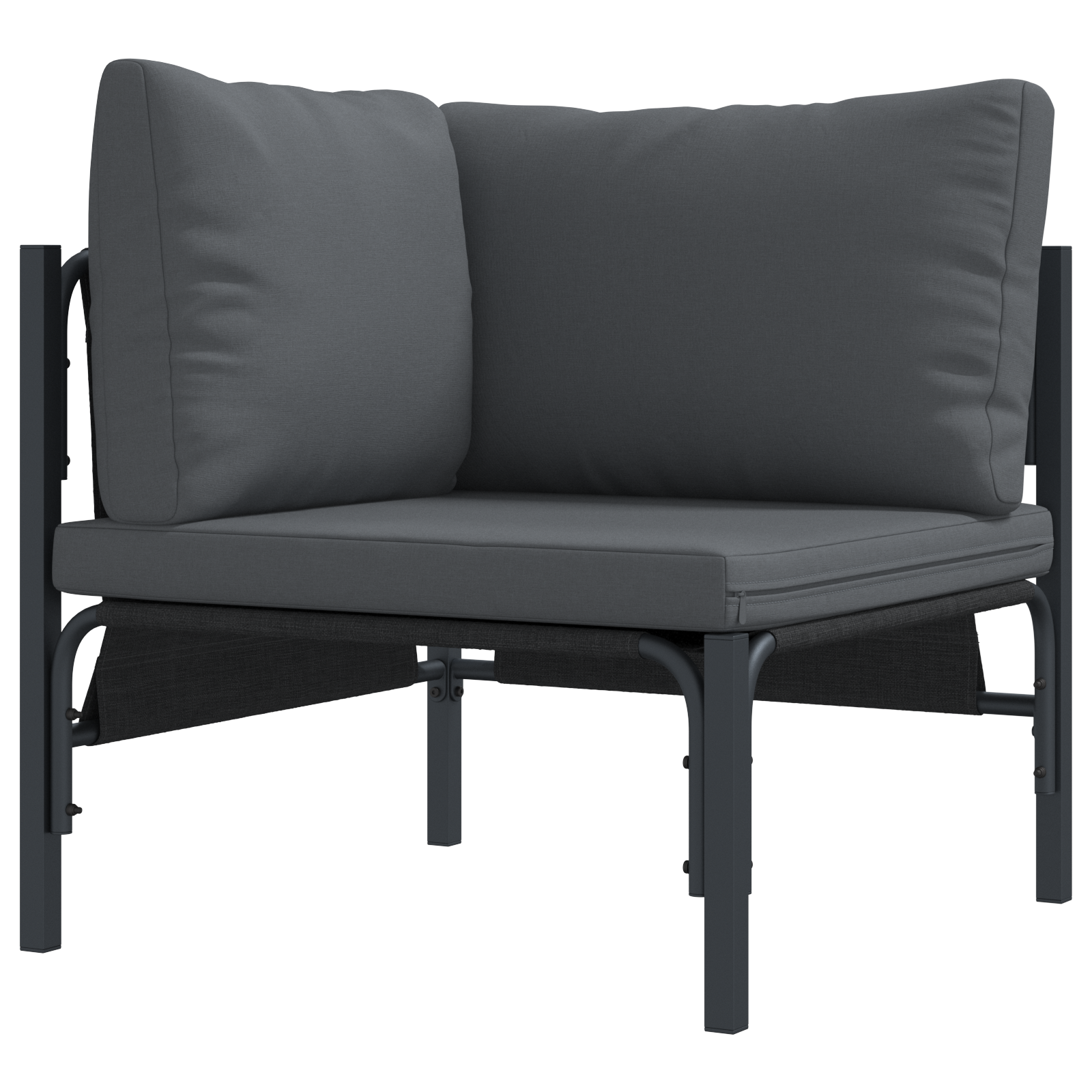 Hagesofa Set 9 pcs Antrasitt Stål