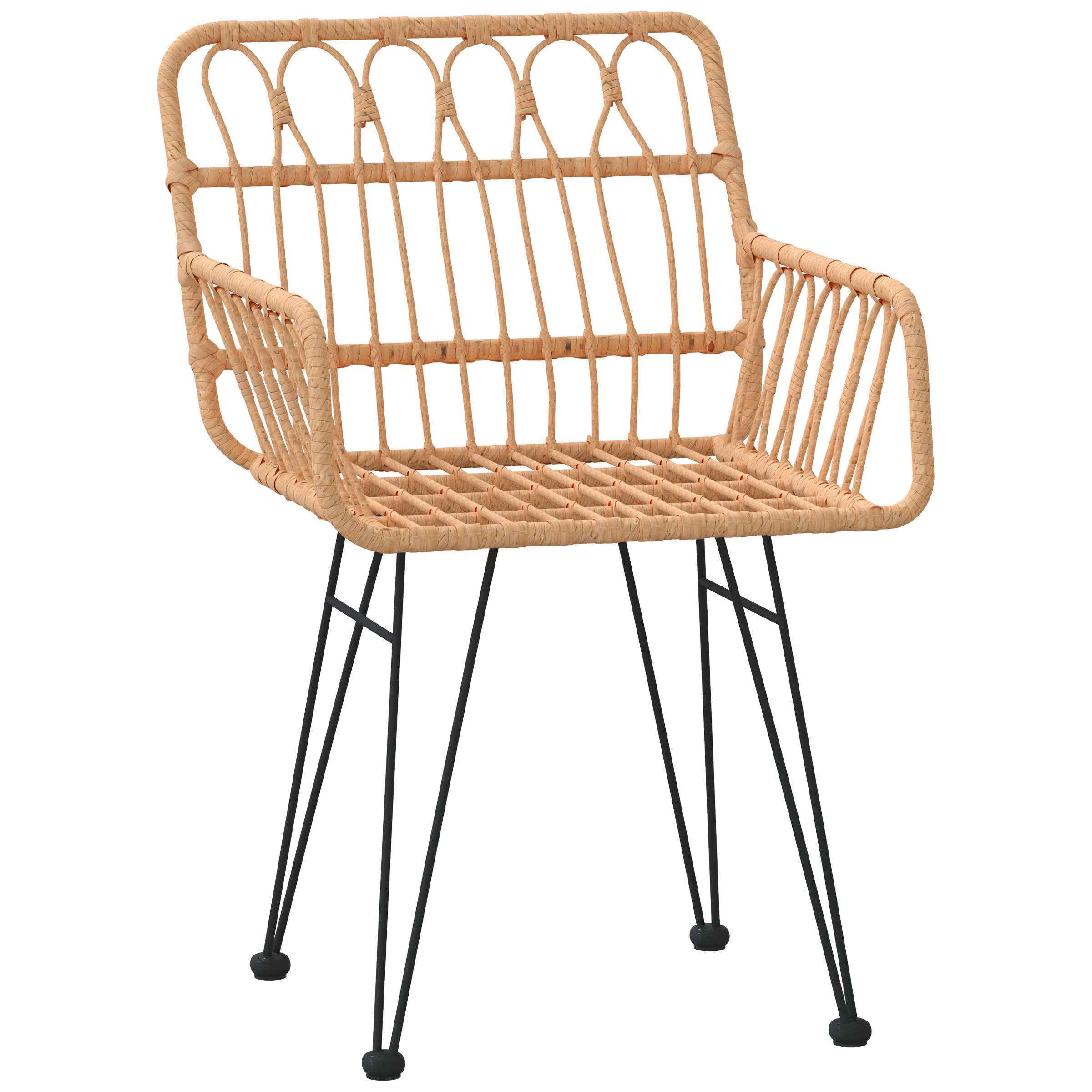 3-delt hage spisesett brunt poly rattan