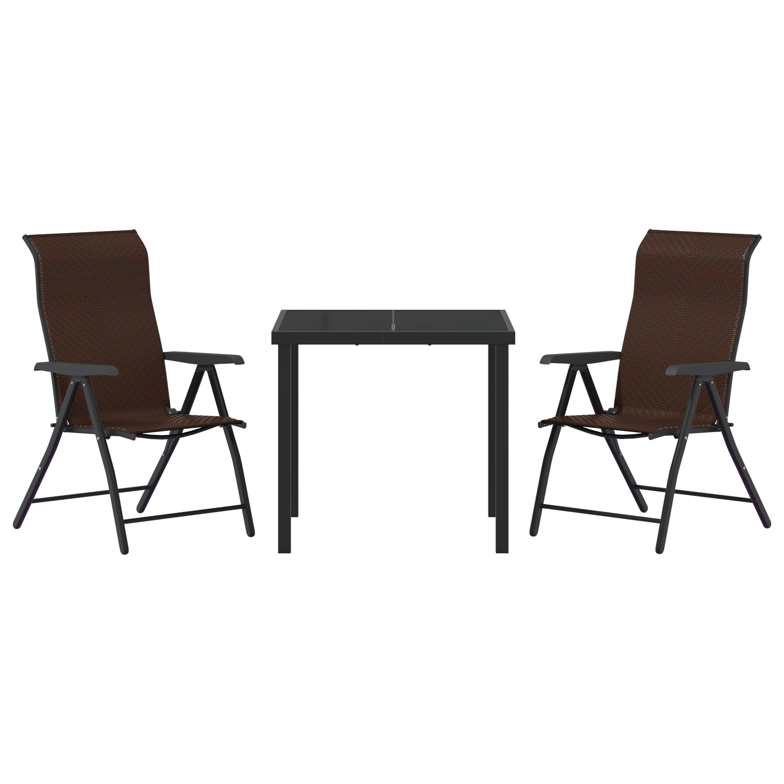 3-delt Hage Spise Sett Brun Poly Rattan