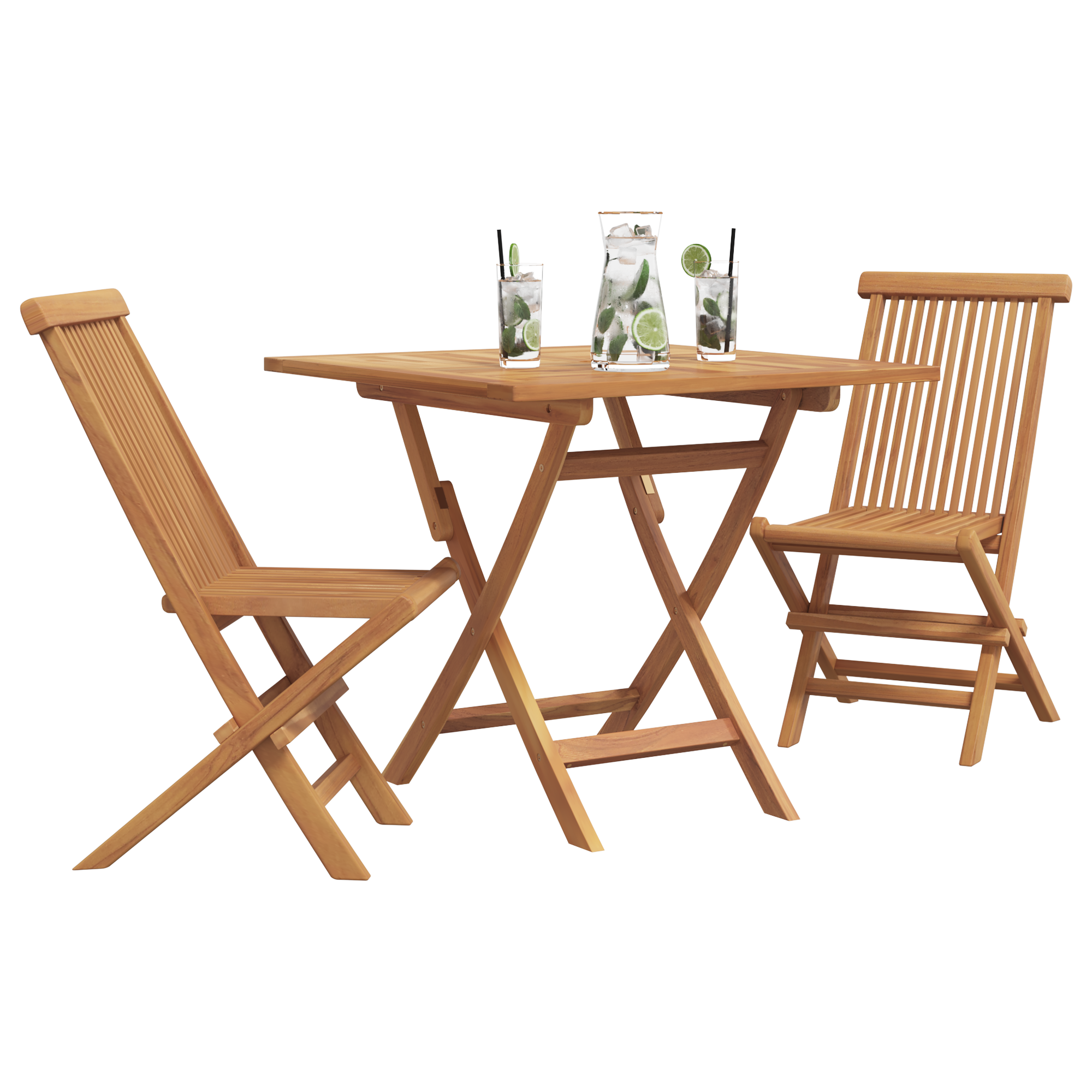 3 deler sammenleggbart hagebistrosett solid akasietre