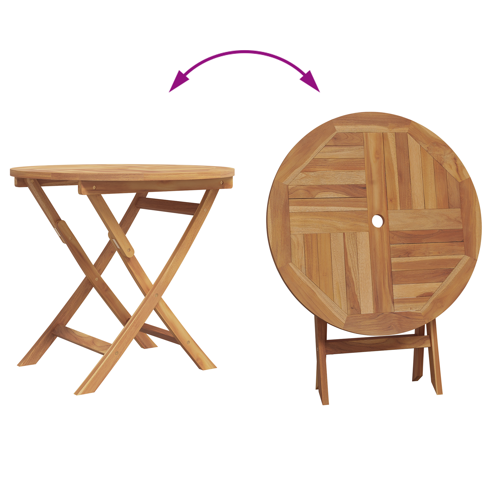 3 Delt Sammenleggbart Hagebistro Set i Solid Acacia