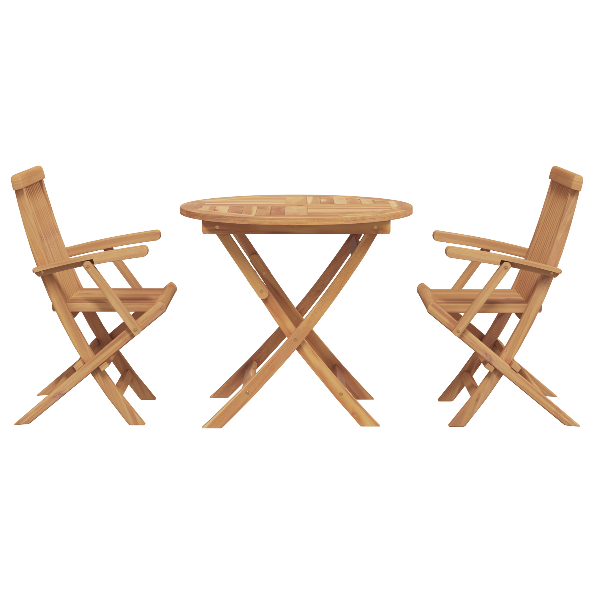 3 Delt Sammenleggbart Hagebistro Set i Solid Acacia