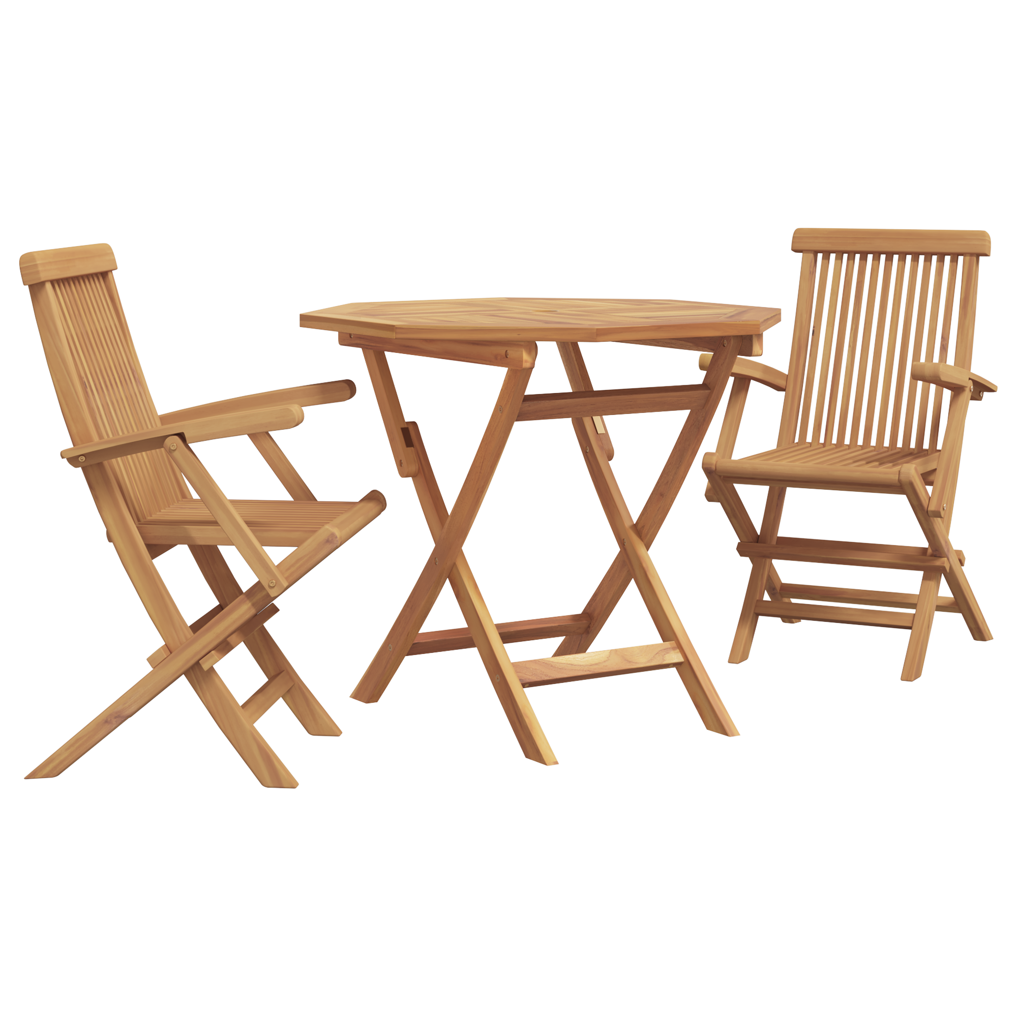 3-delt Sammenleggbar Hage Bistro Set Solid Tre Akasie