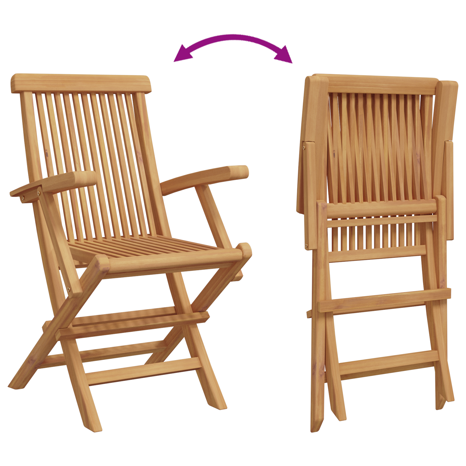 3 Delers Sammenleggbart Hage Bistro Set Solid Tre Akasietre