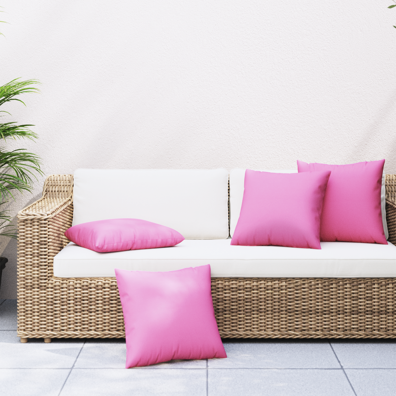 Scatter puter 4 stk Rosa 40x40 cm Stoff