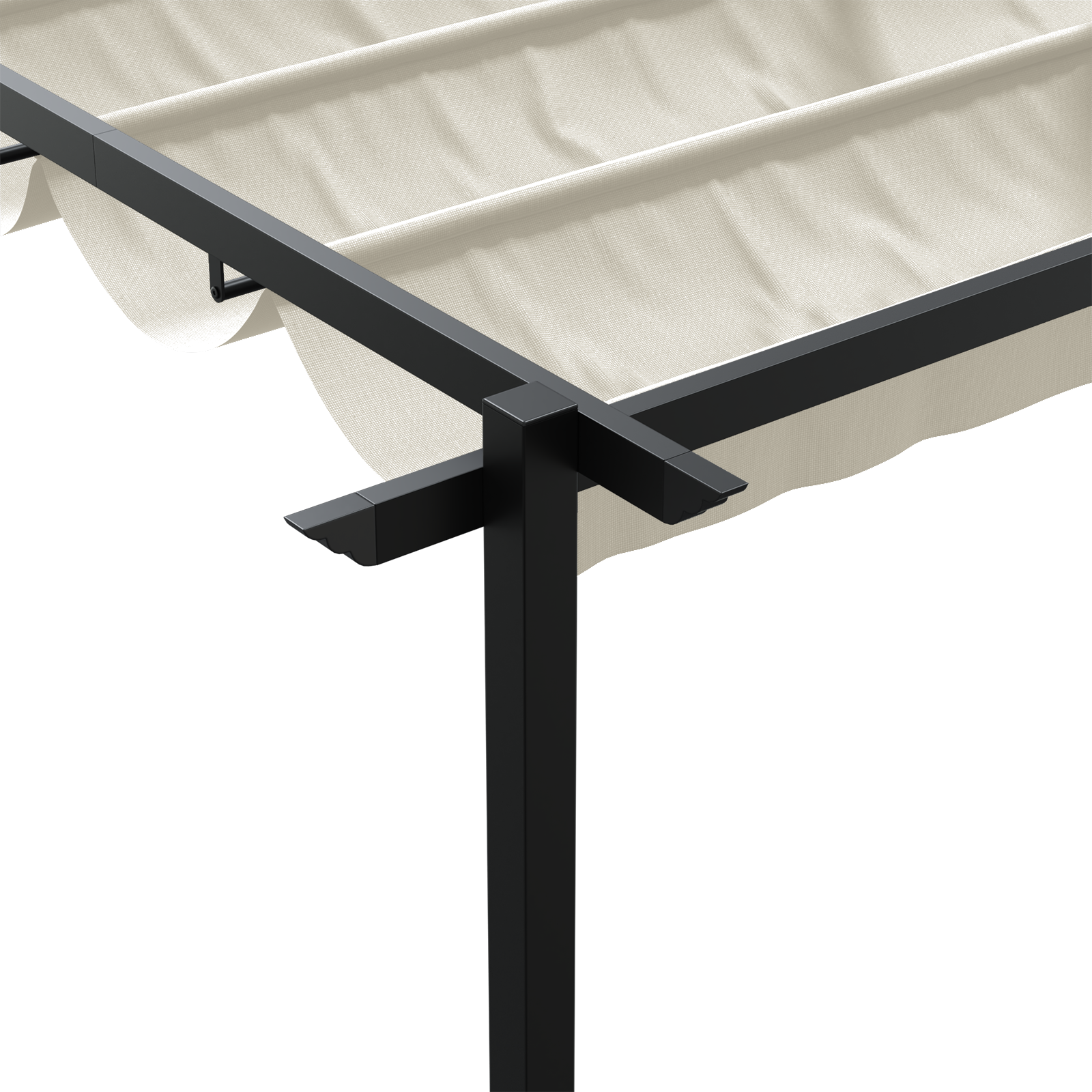 Veggmontert Paviljong Krem 3 x 4 m Stål