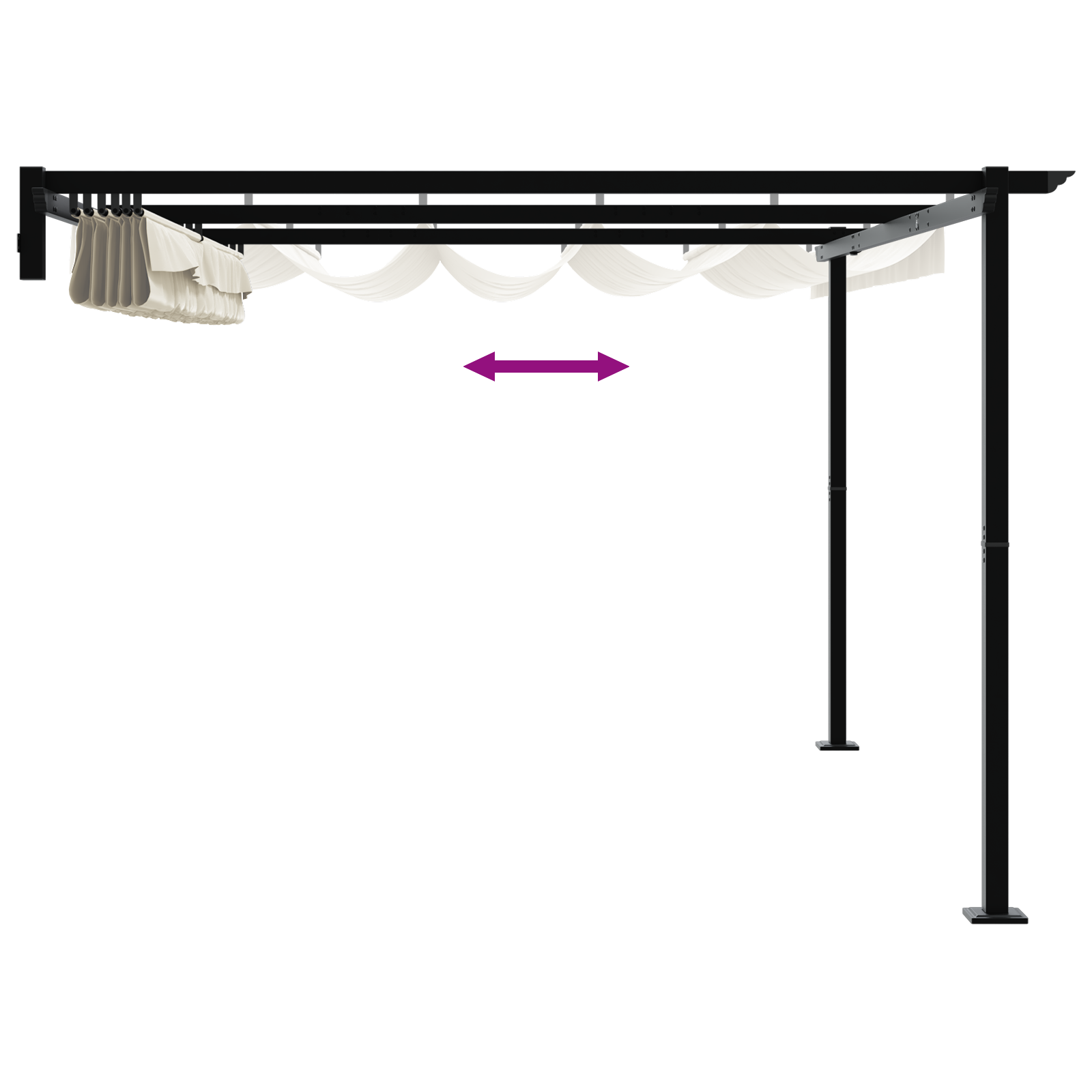 Veggmontert Paviljong Krem 3 x 4 m Stål