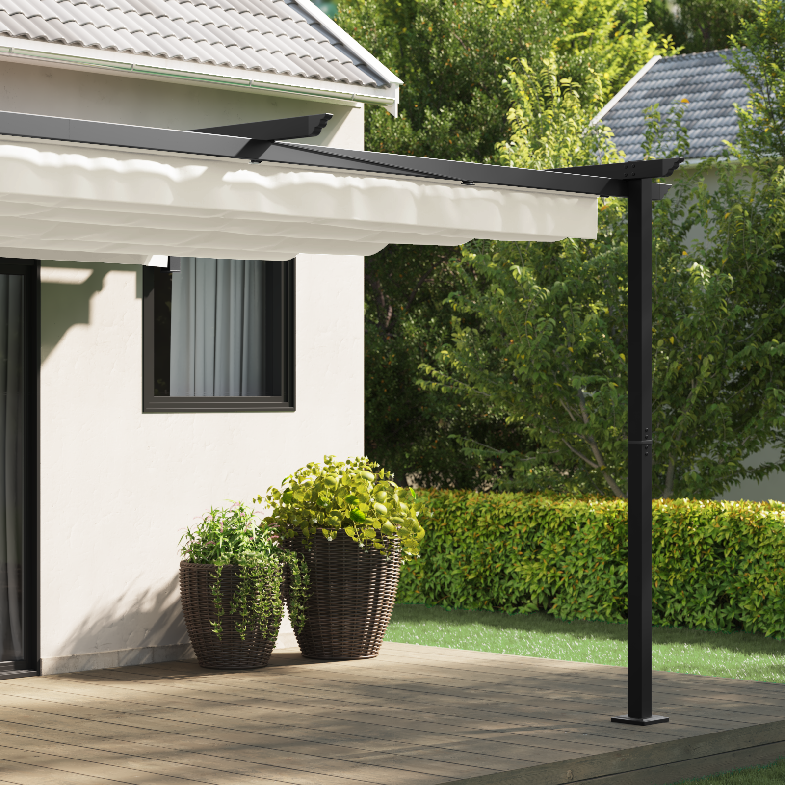 Veggmontert Paviljong Krem 3 x 4 m Stål